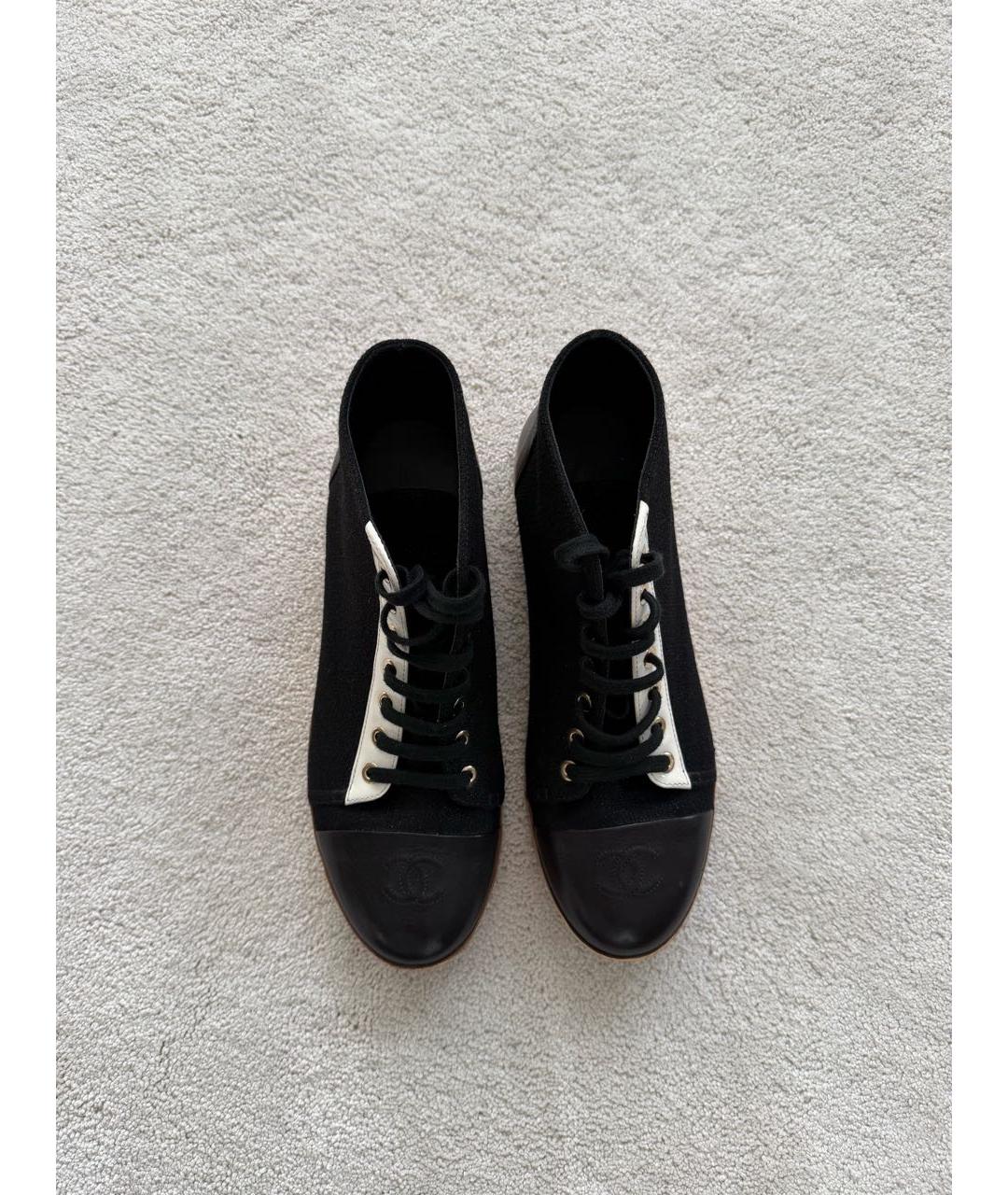 CHANEL Черные кожаные кеды, фото 2