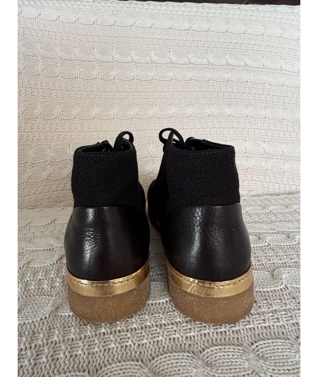 CHANEL Черные кожаные кеды, фото 4