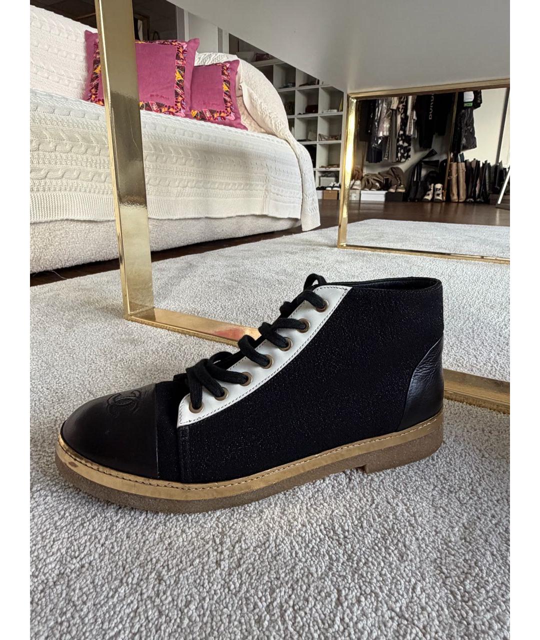 CHANEL Черные кожаные кеды, фото 7