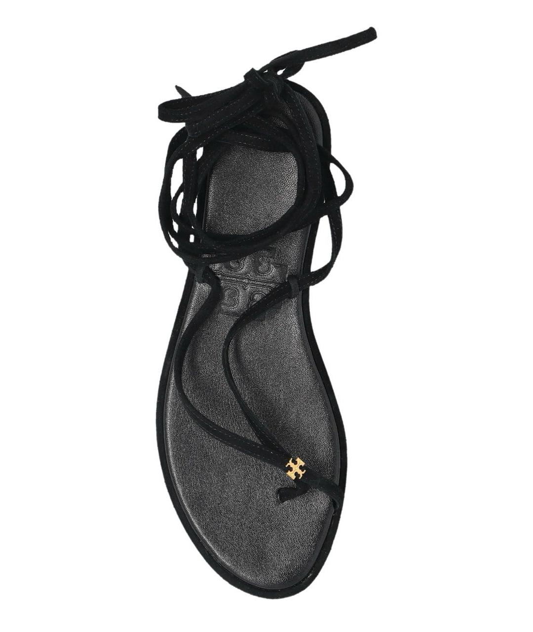TORY BURCH Черные кожаные сандалии, фото 2