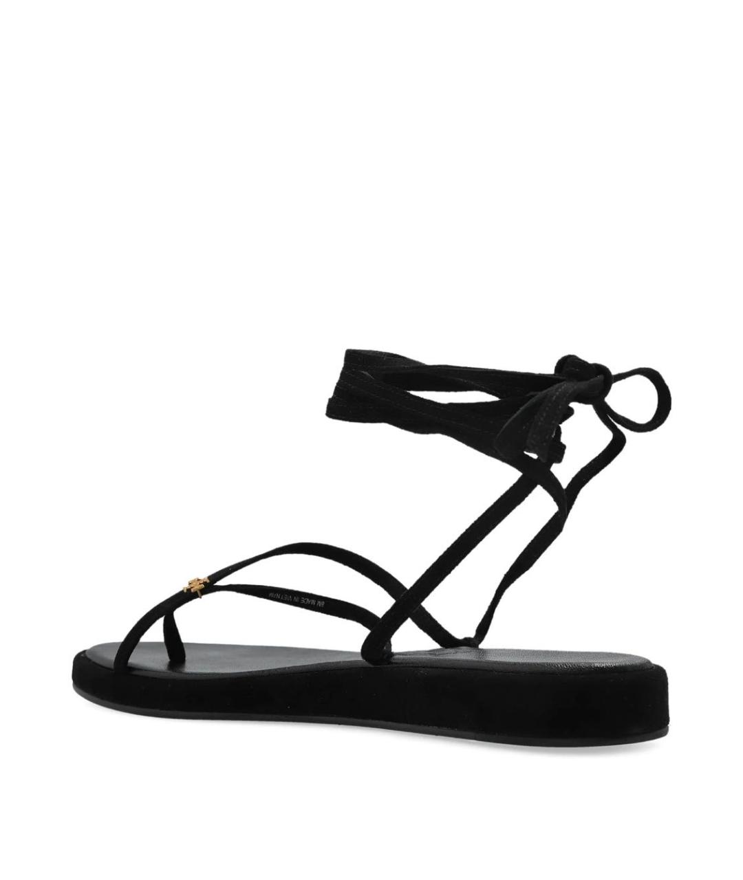 TORY BURCH Черные кожаные сандалии, фото 4