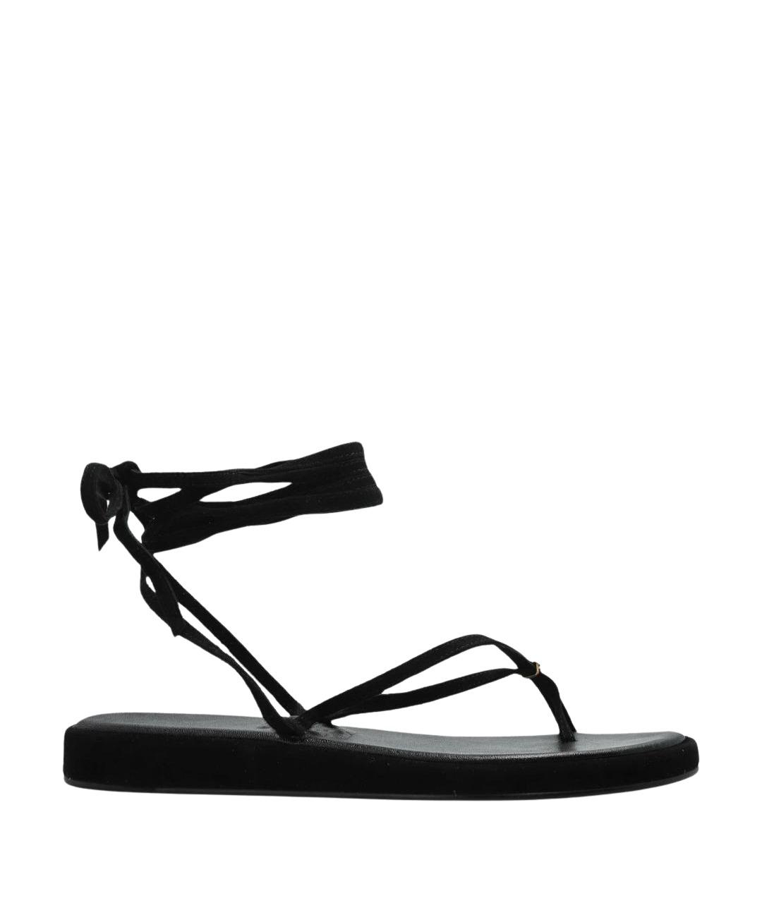 TORY BURCH Черные кожаные сандалии, фото 1