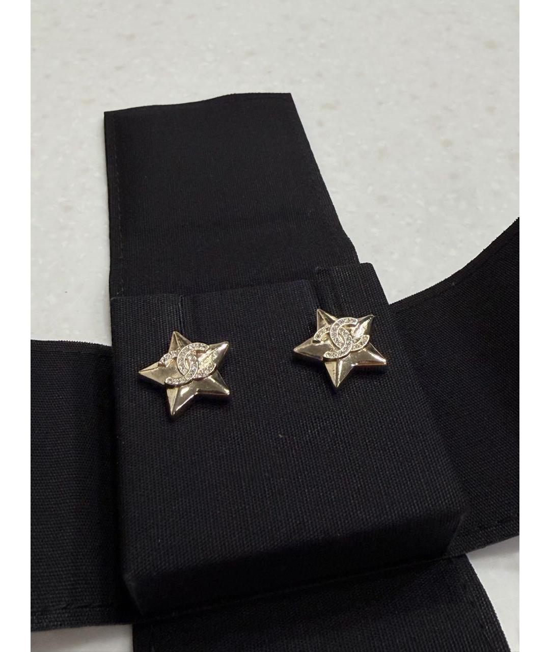 CHANEL Золотые металлические серьги, фото 3