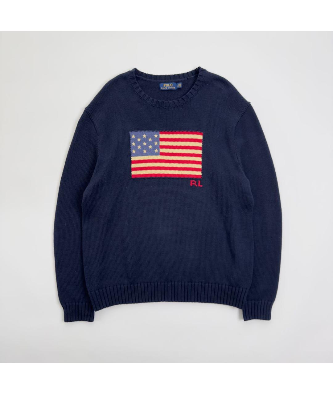 POLO RALPH LAUREN Темно-синий хлопковый джемпер / свитер, фото 7