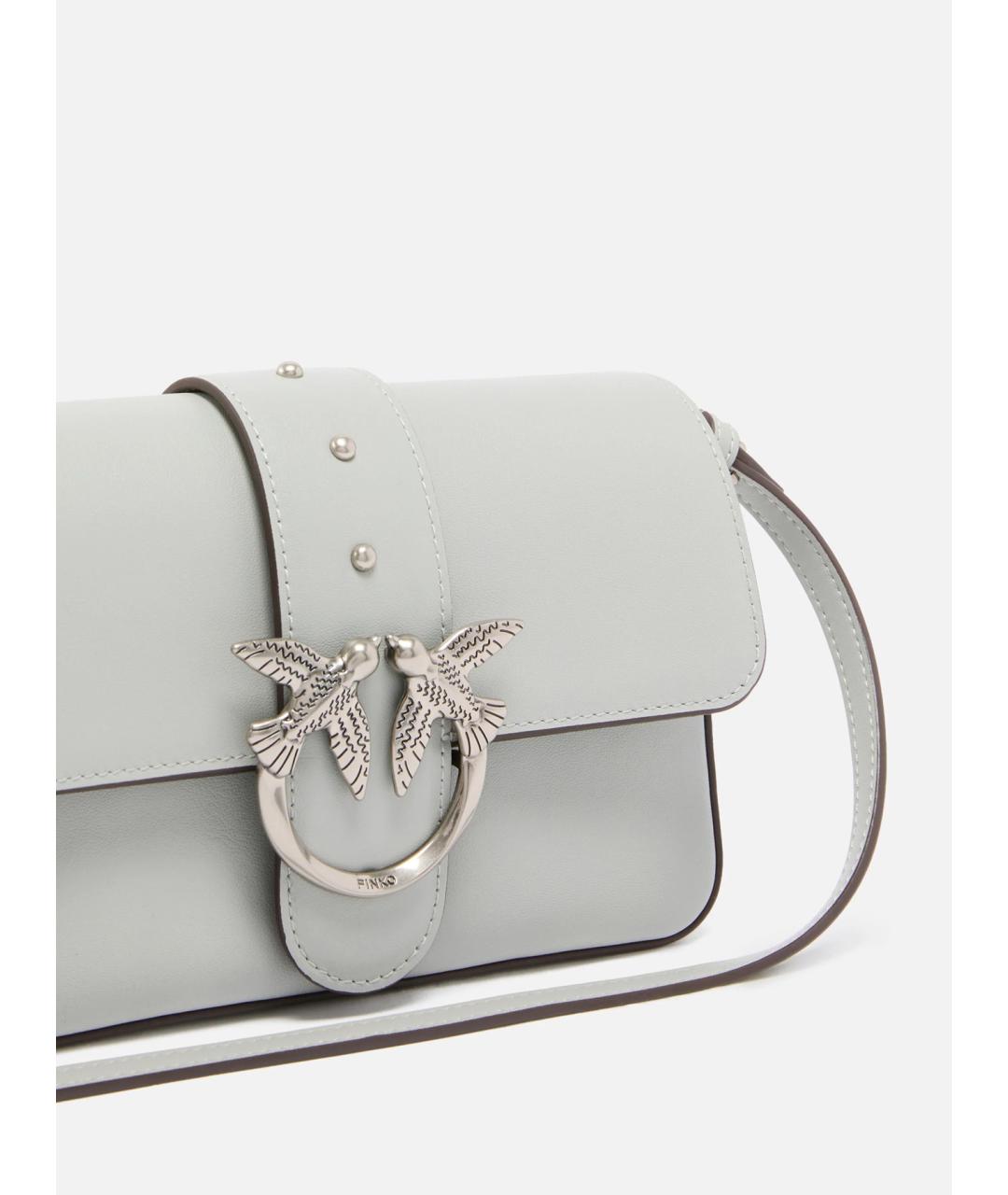 PINKO Серая кожаная сумка через плечо, фото 2