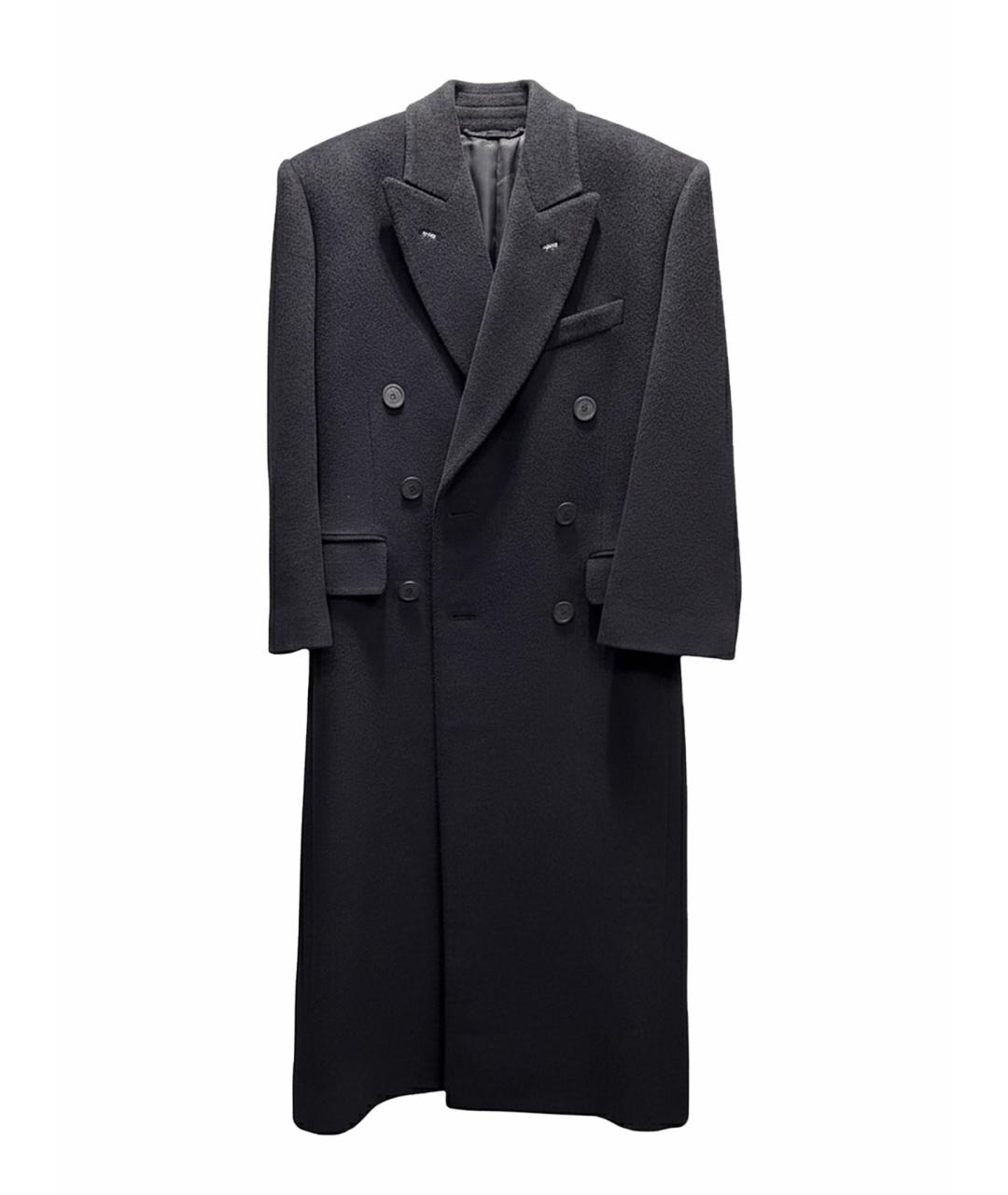 BALENCIAGA Черное кашемировое пальто, фото 1