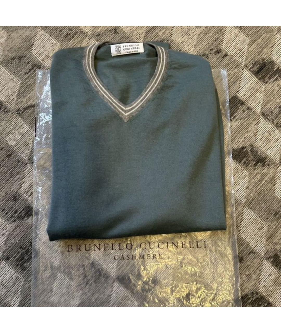 BRUNELLO CUCINELLI Салатовый кашемировый джемпер / свитер, фото 6