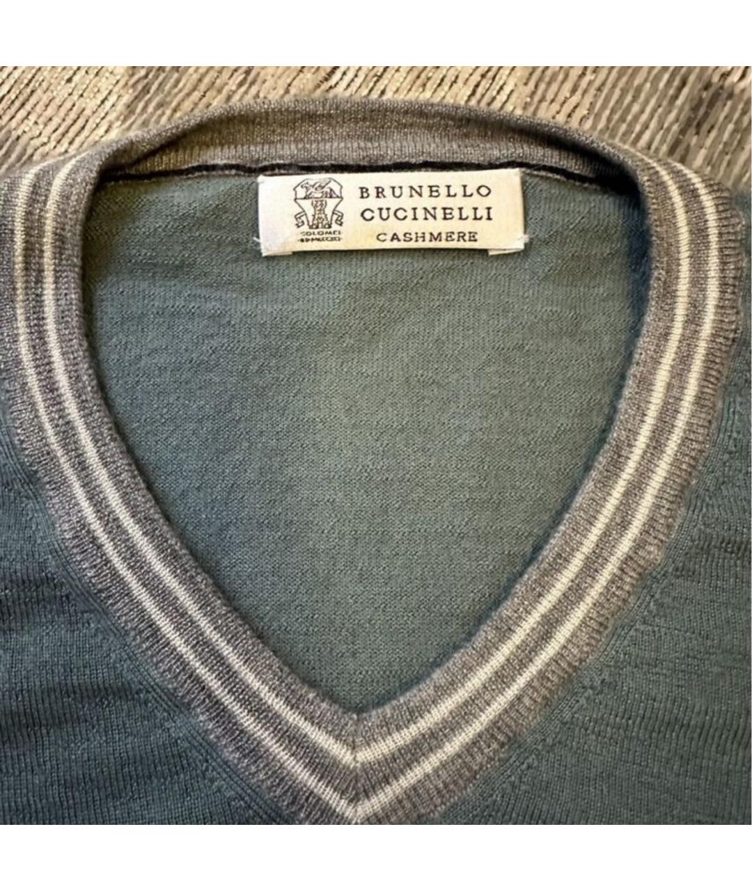 BRUNELLO CUCINELLI Салатовый кашемировый джемпер / свитер, фото 2