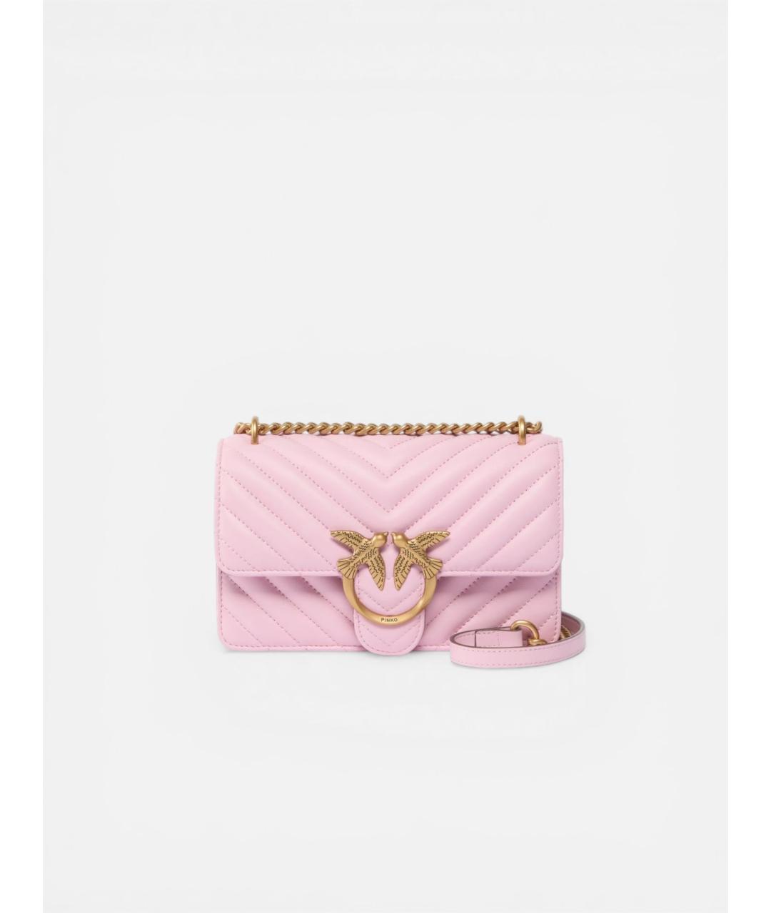 PINKO Розовая кожаная сумка через плечо, фото 6