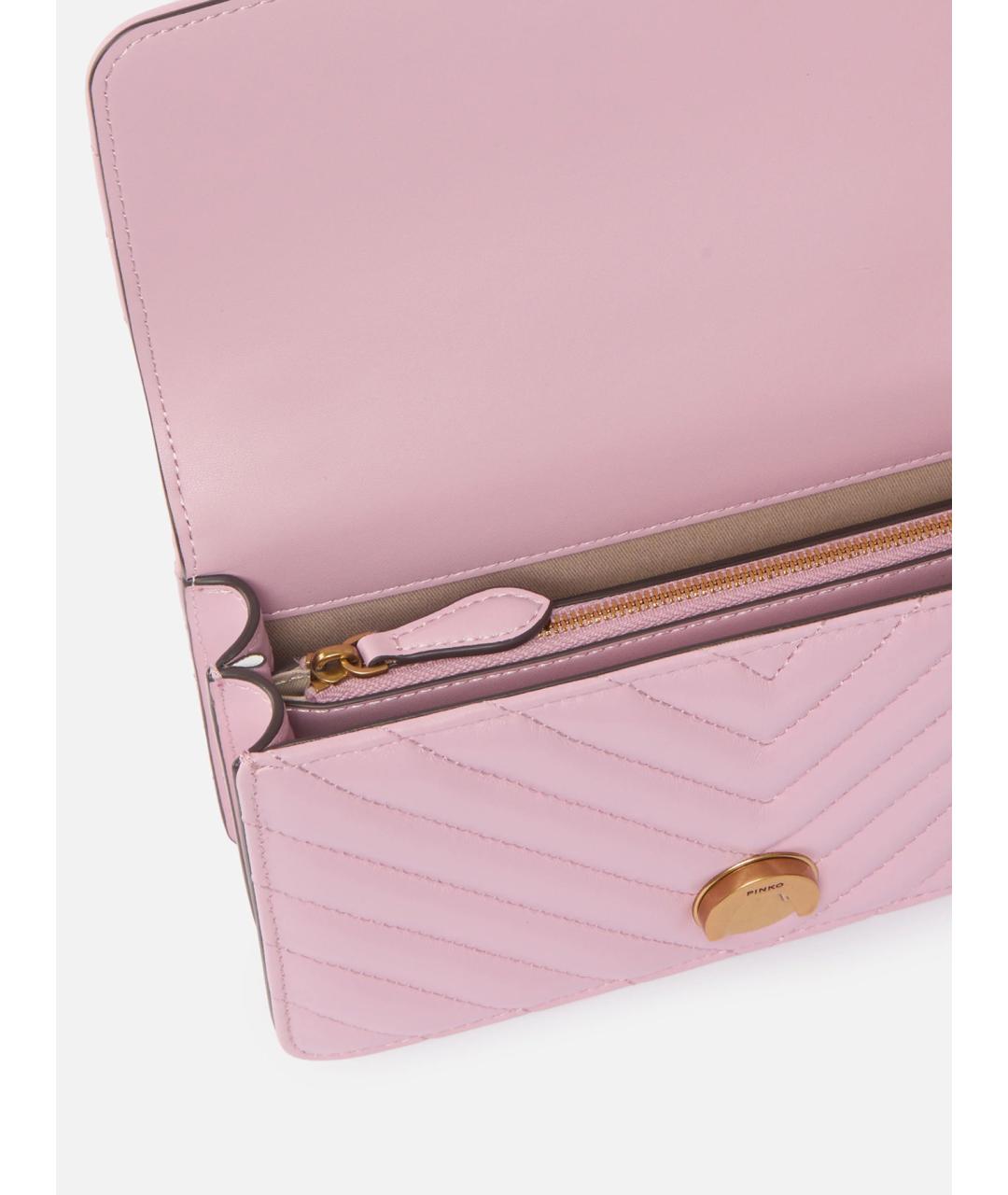 PINKO Розовая кожаная сумка через плечо, фото 5