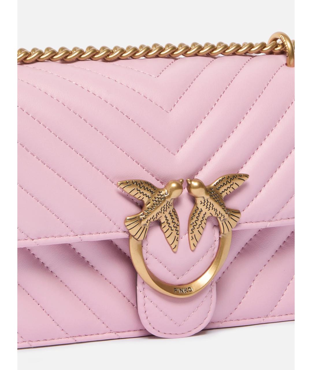 PINKO Розовая кожаная сумка через плечо, фото 4