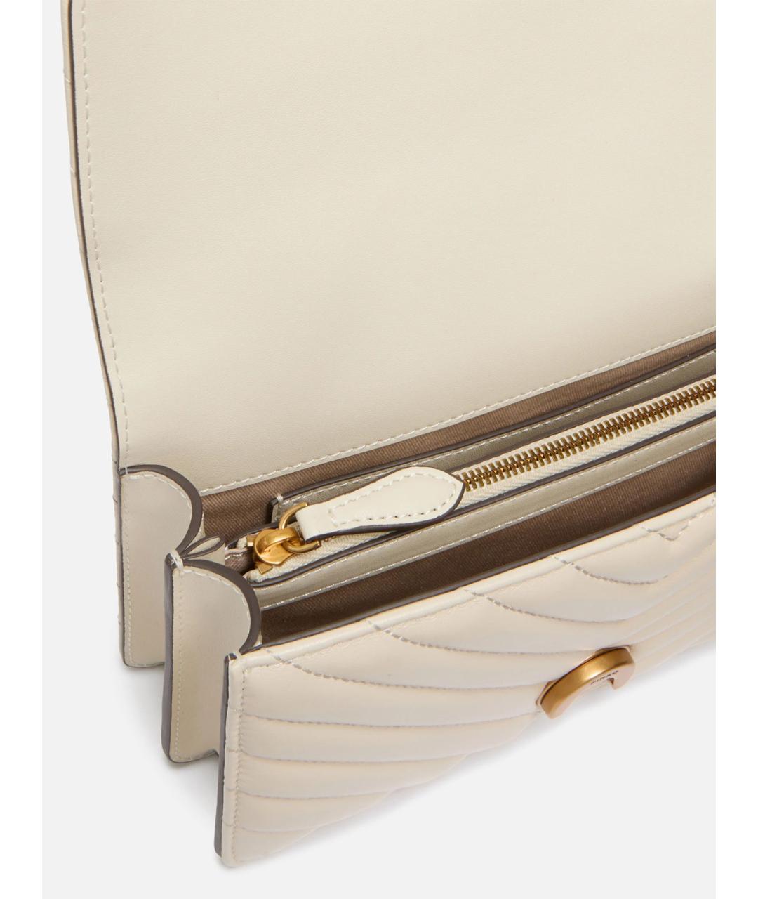 PINKO Бежевая хлопковая сумка через плечо, фото 6