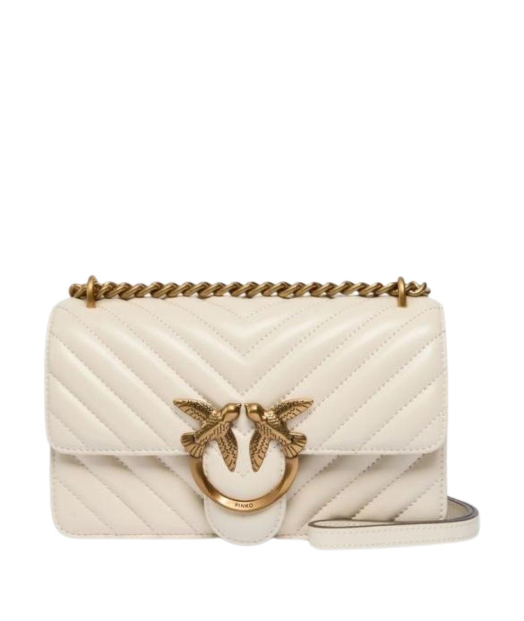 PINKO Бежевая хлопковая сумка через плечо, фото 1