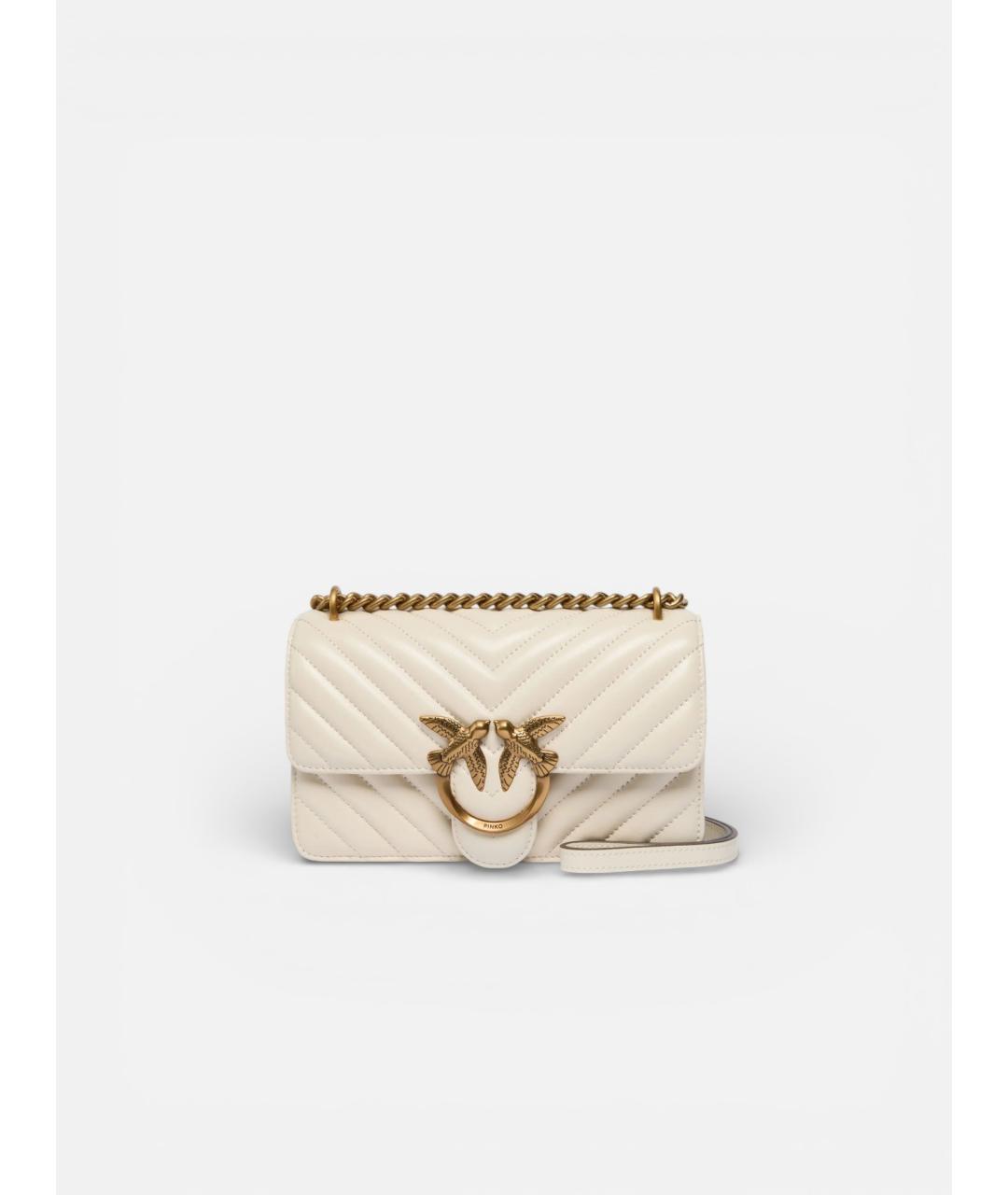 PINKO Бежевая хлопковая сумка через плечо, фото 7