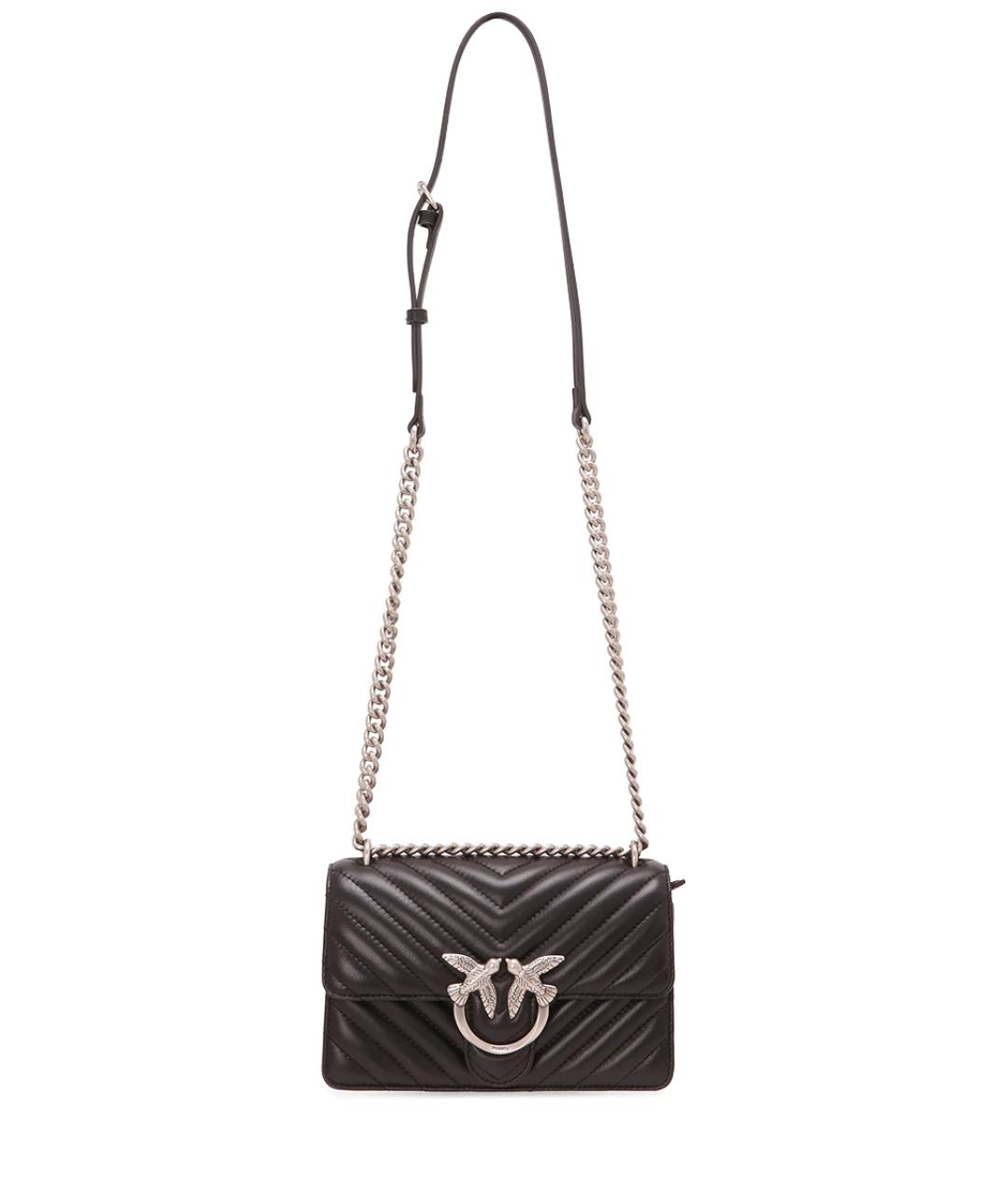 PINKO Черная кожаная сумка через плечо, фото 3