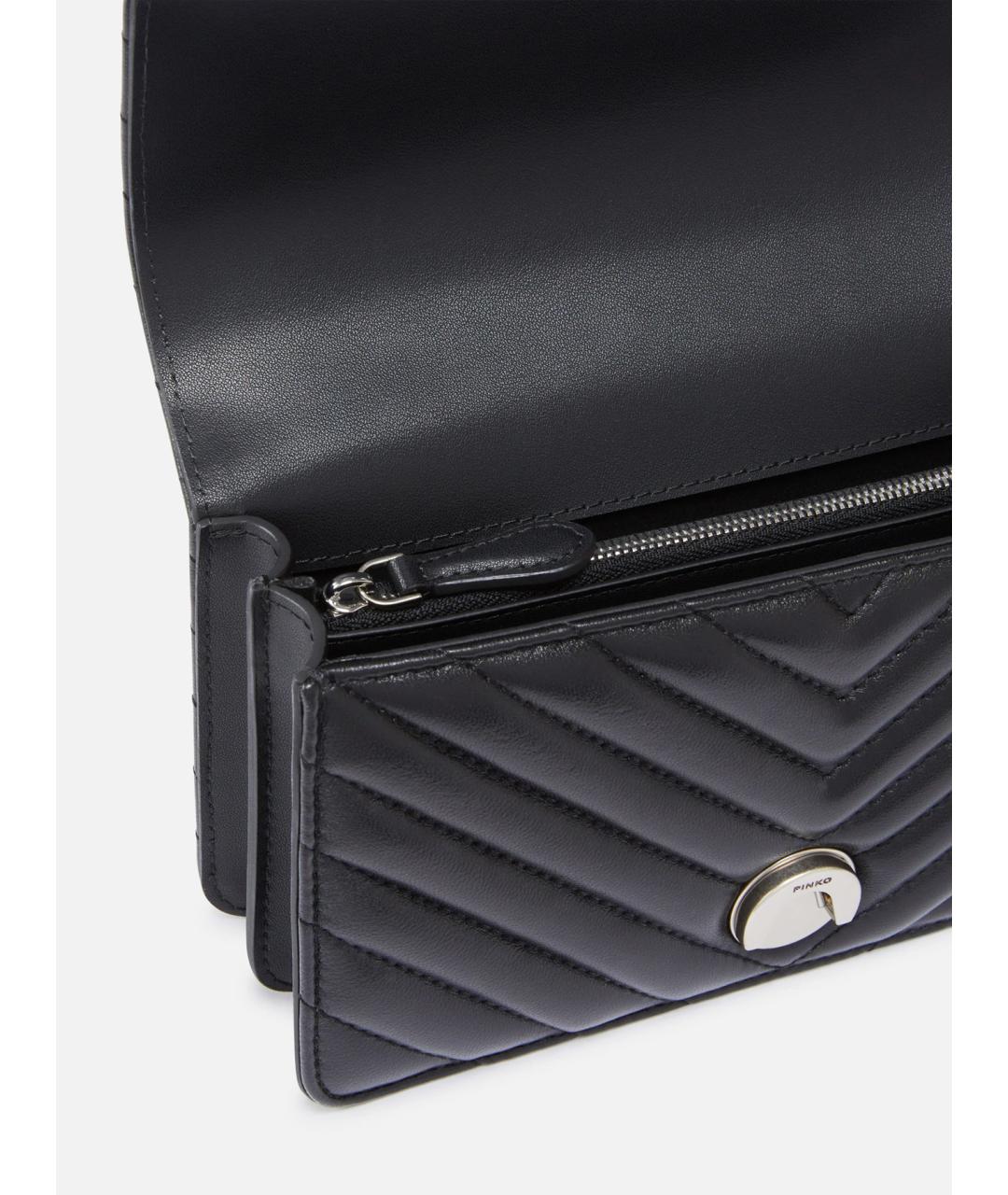 PINKO Черная кожаная сумка через плечо, фото 2