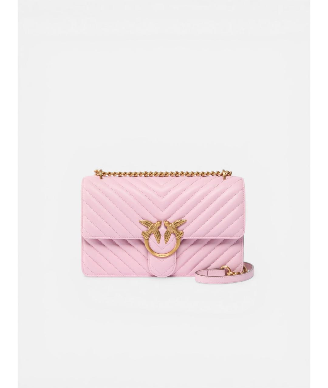 PINKO Розовая кожаная сумка через плечо, фото 7