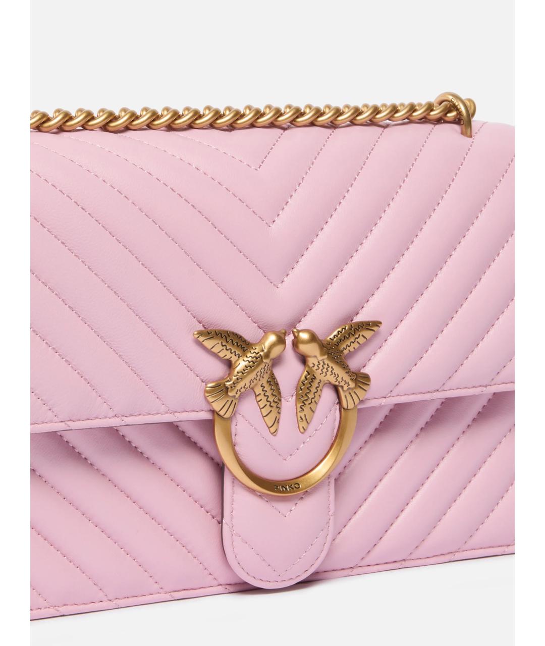 PINKO Розовая кожаная сумка через плечо, фото 5
