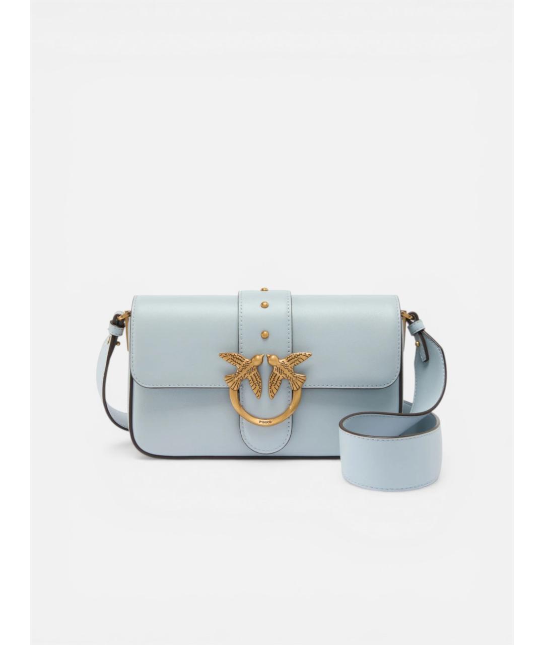 PINKO Голубая кожаная сумка через плечо, фото 6