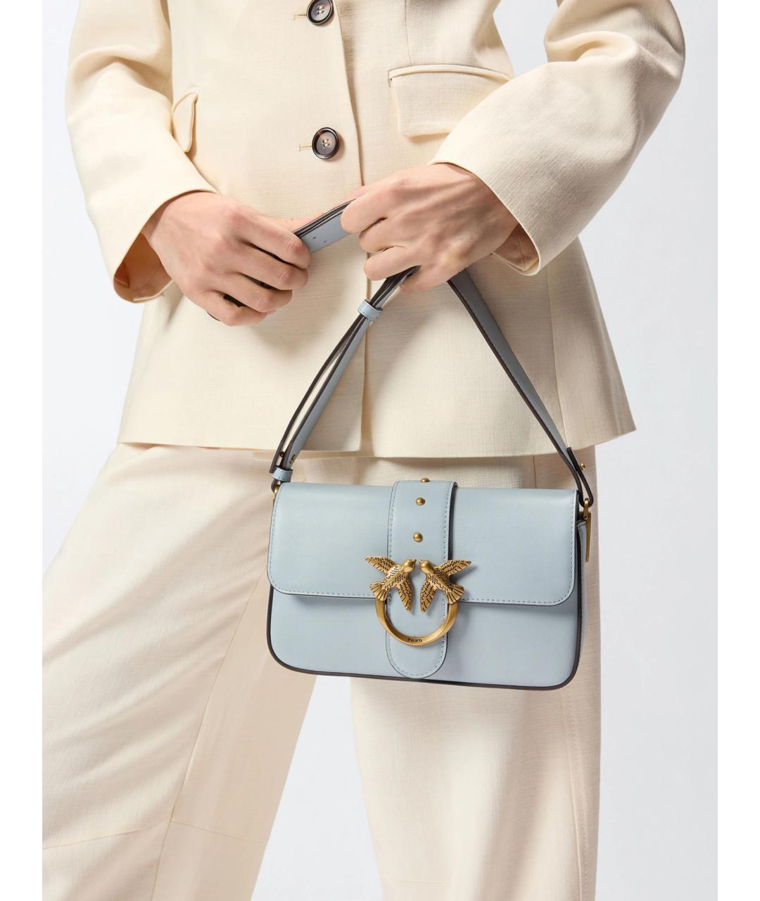 PINKO Голубая кожаная сумка через плечо, фото 2