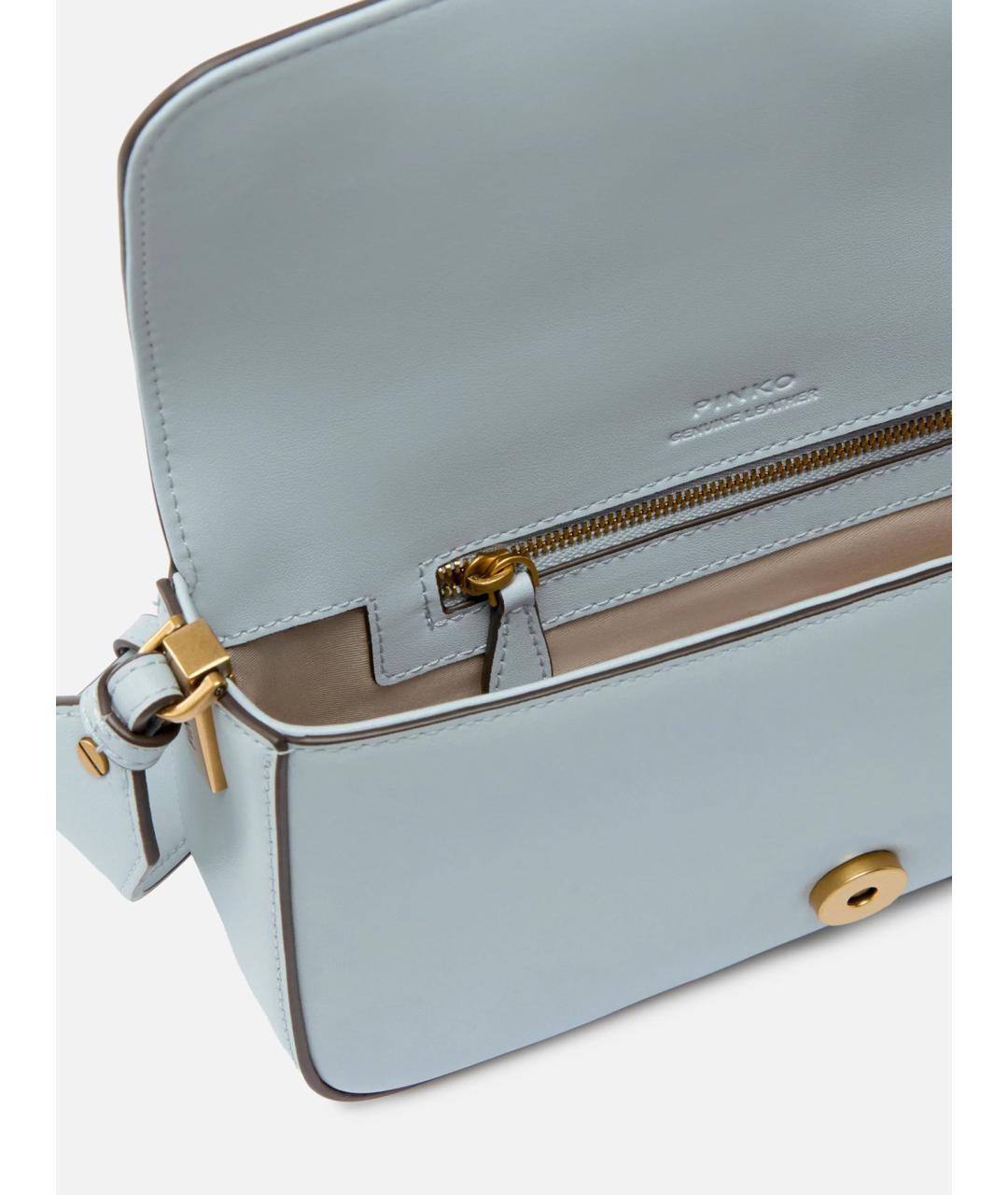 PINKO Голубая кожаная сумка через плечо, фото 5