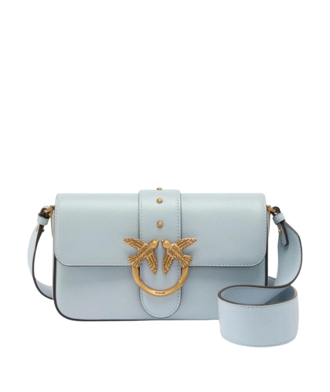 PINKO Голубая кожаная сумка через плечо, фото 1