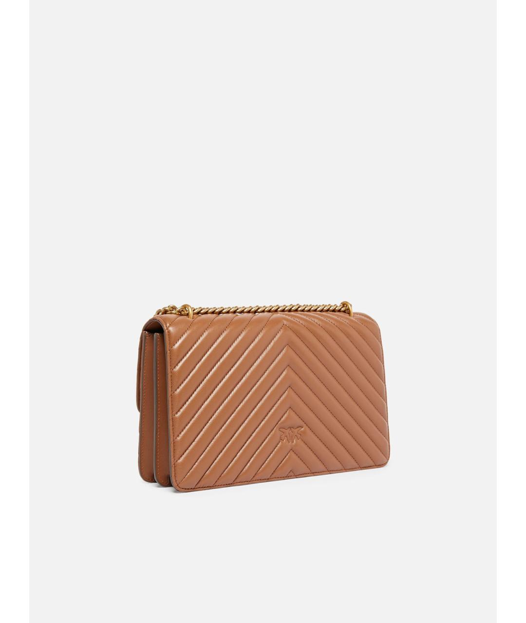 PINKO Коричневая кожаная сумка через плечо, фото 3