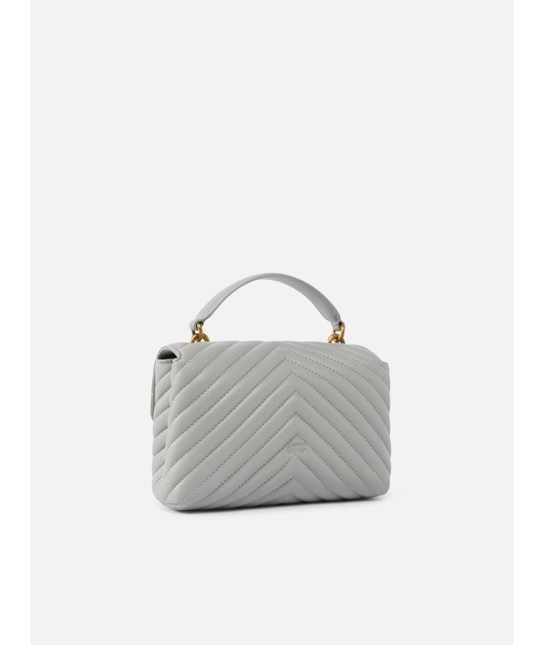 PINKO Серая кожаная сумка через плечо, фото 3