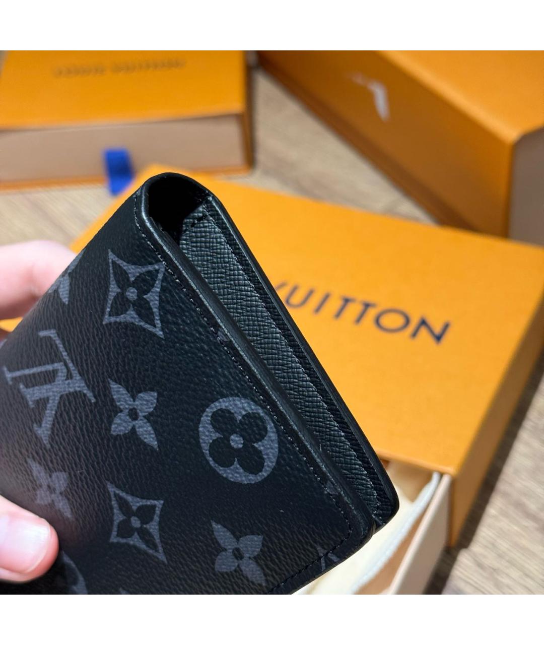 LOUIS VUITTON Антрацитовый кошелек, фото 7
