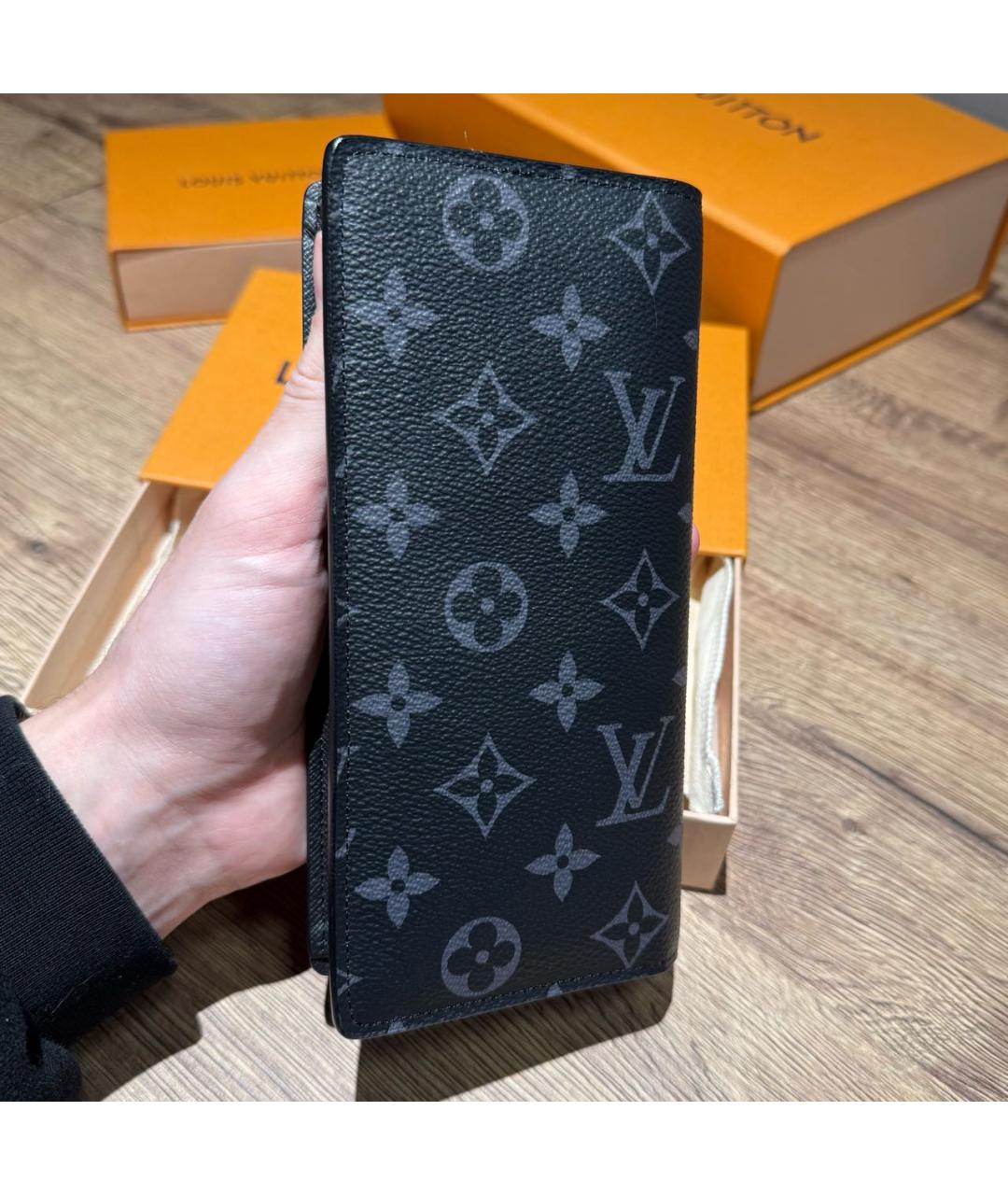 LOUIS VUITTON Антрацитовый кошелек, фото 3