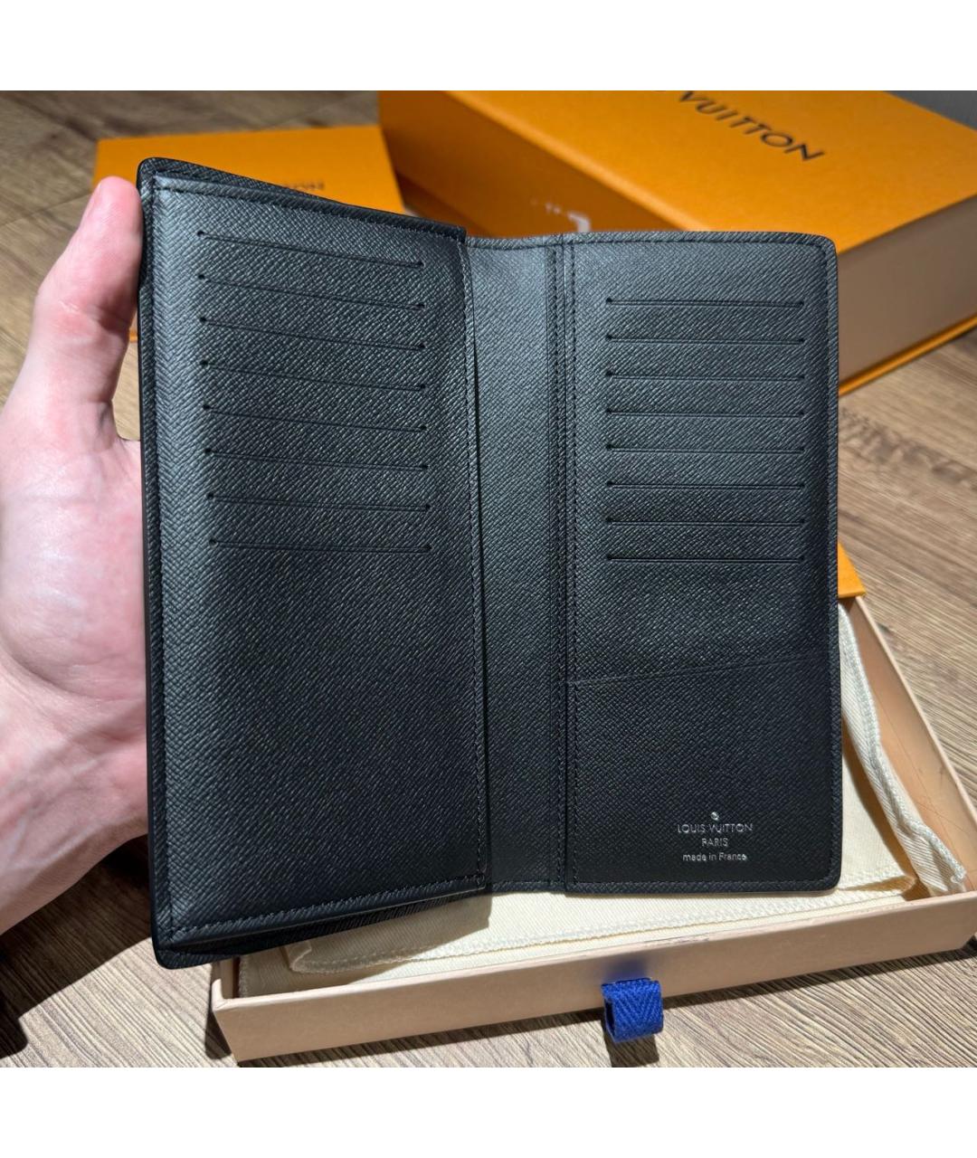 LOUIS VUITTON Антрацитовый кошелек, фото 4