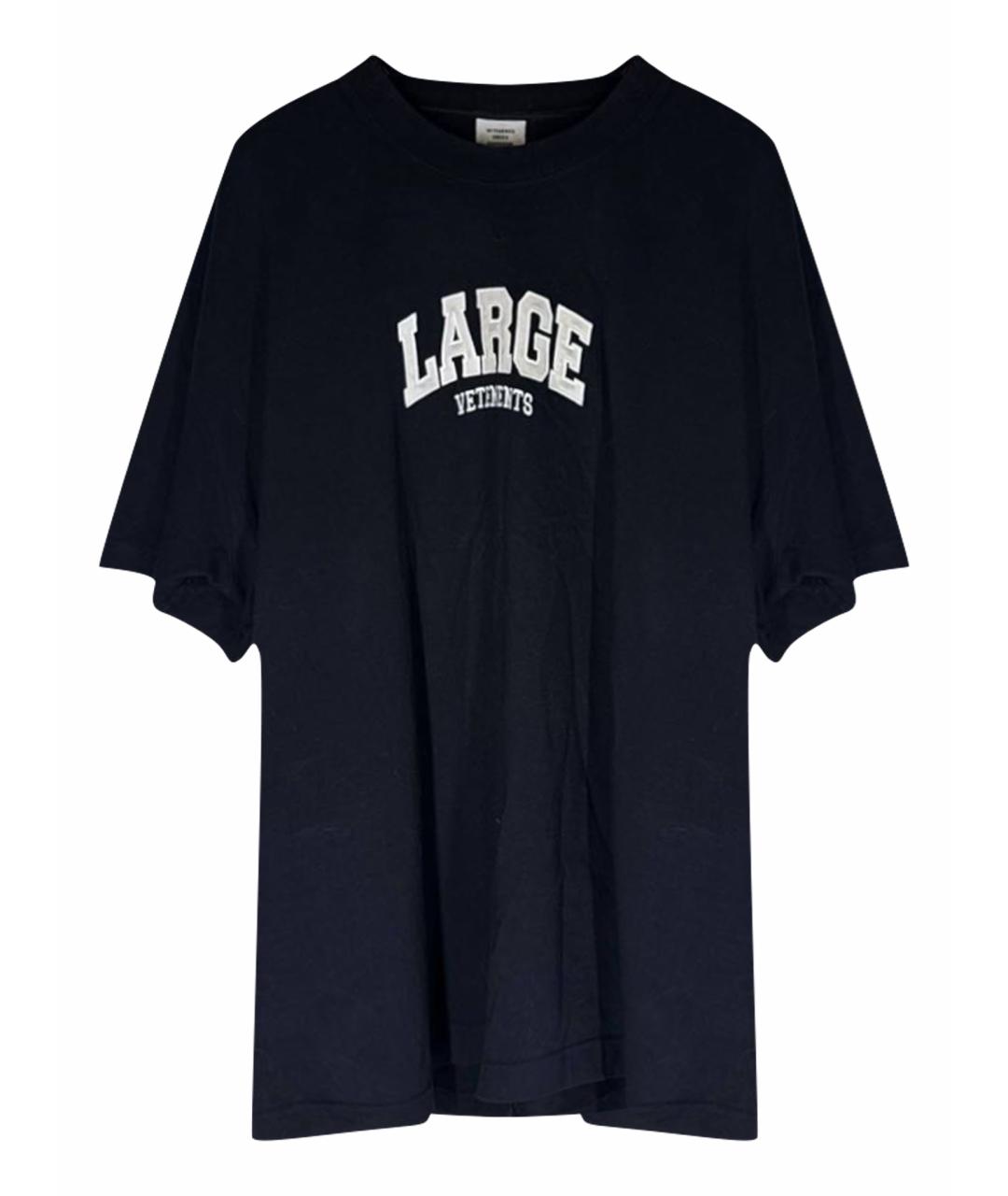 VETEMENTS Черная хлопковая футболка, фото 1