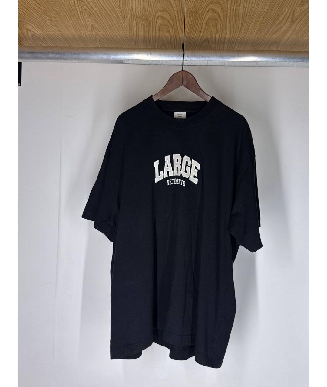 VETEMENTS Черная хлопковая футболка, фото 5