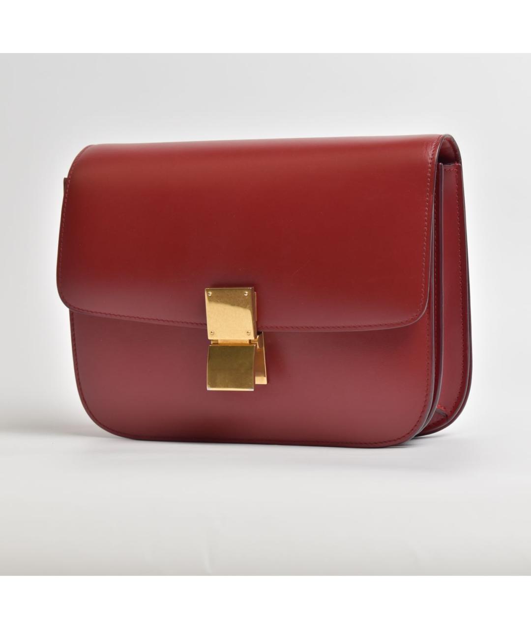 CELINE Красная кожаная сумка через плечо, фото 9