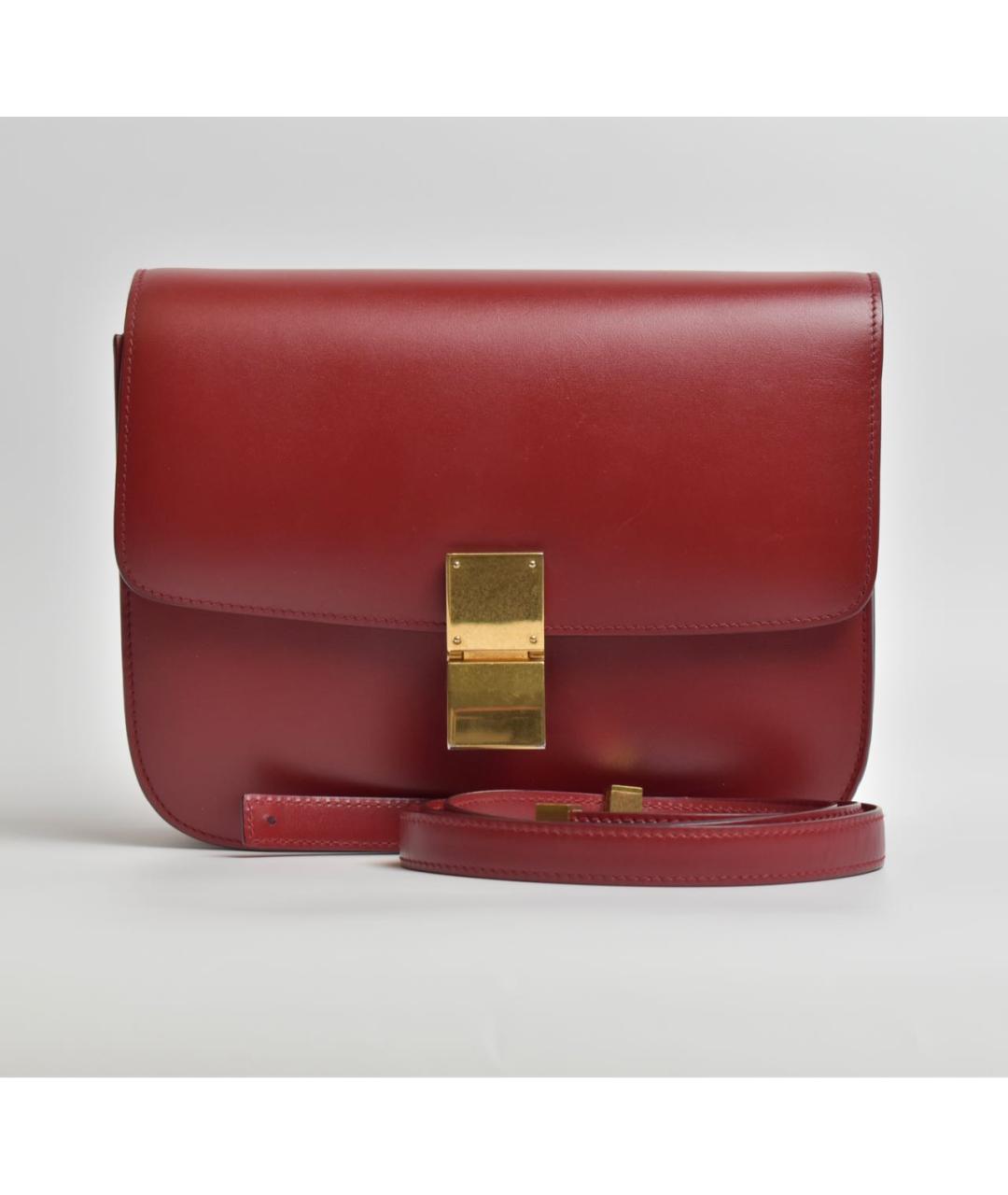 CELINE Красная кожаная сумка через плечо, фото 8