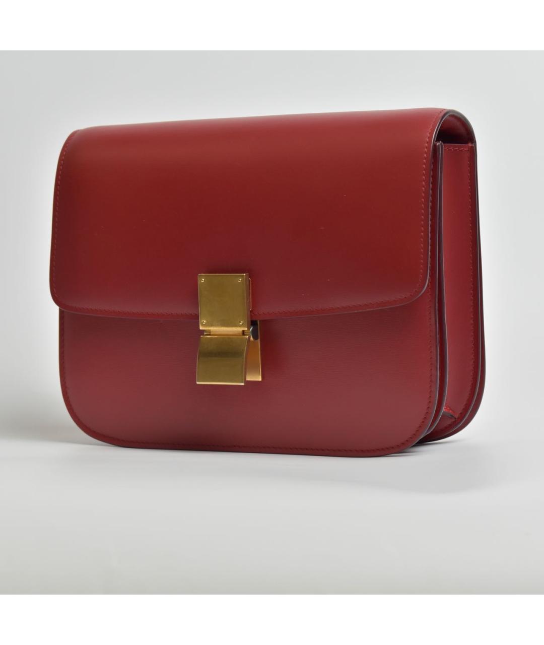 CELINE Красная кожаная сумка через плечо, фото 2
