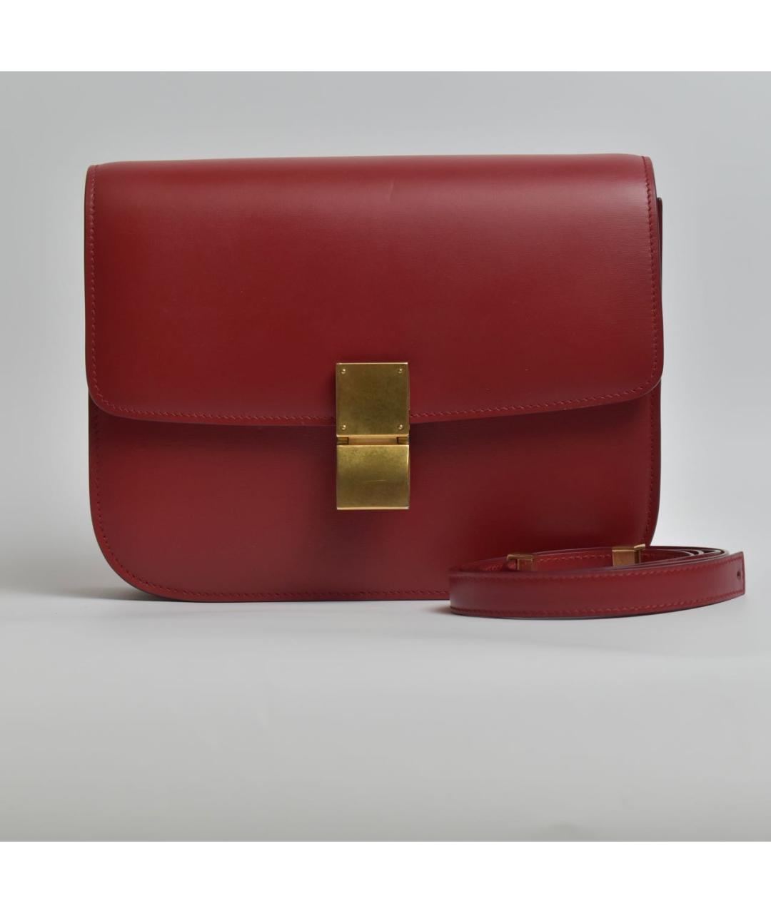 CELINE Красная кожаная сумка через плечо, фото 9