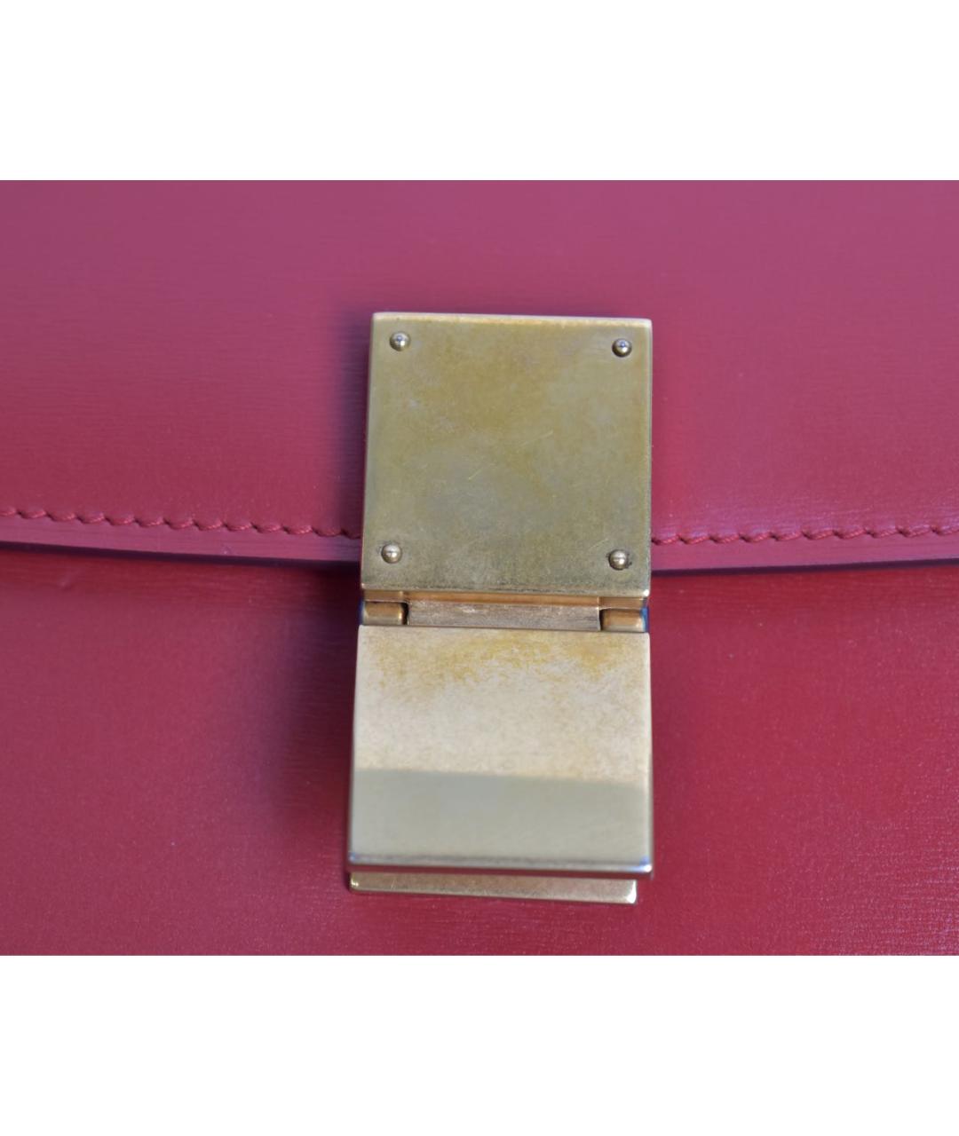 CELINE Красная кожаная сумка через плечо, фото 8