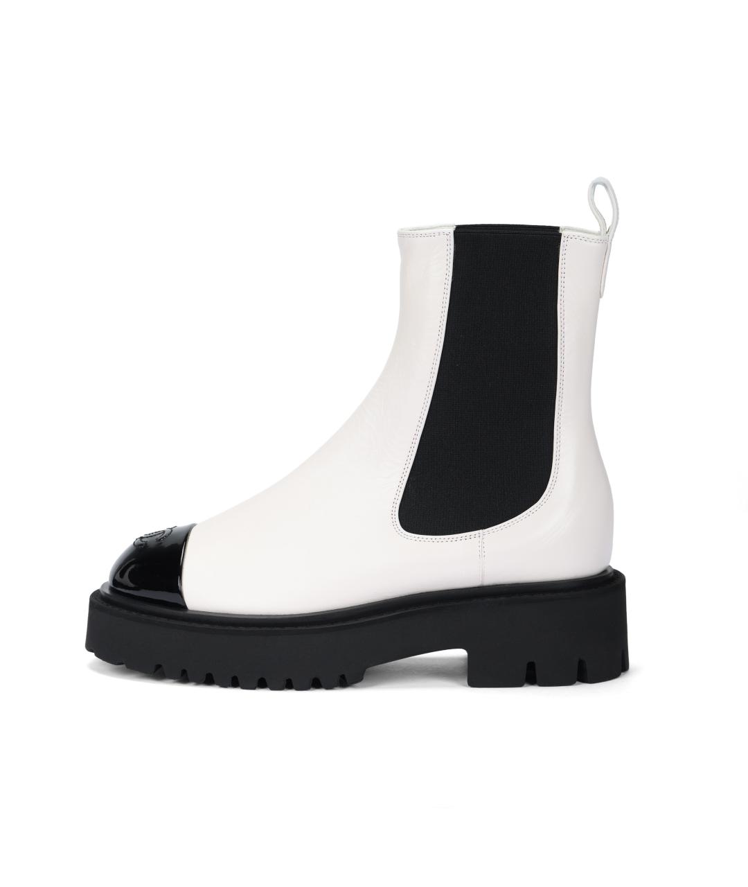 CHANEL Белые кожаные сапоги, фото 2