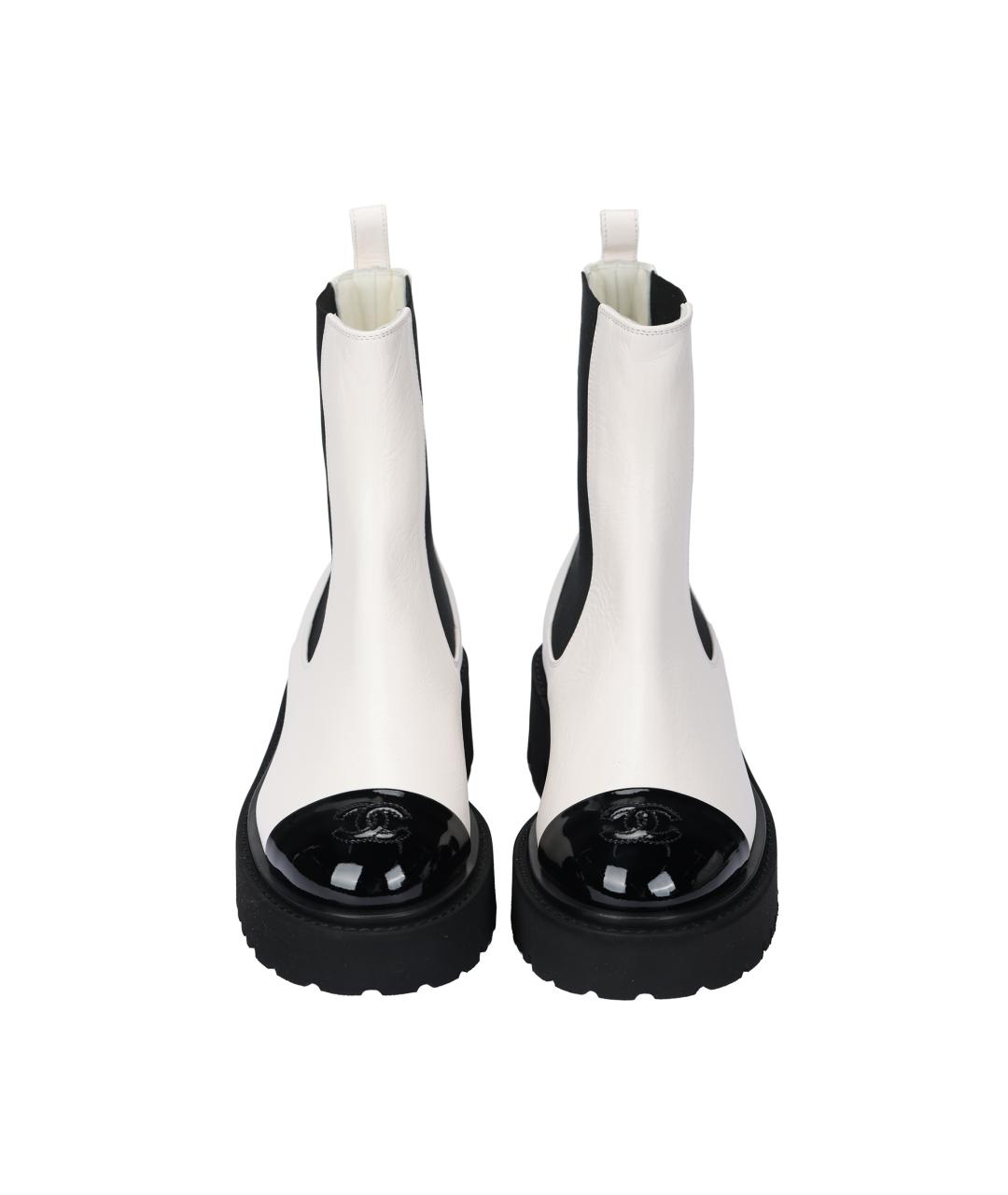 CHANEL Белые кожаные сапоги, фото 3