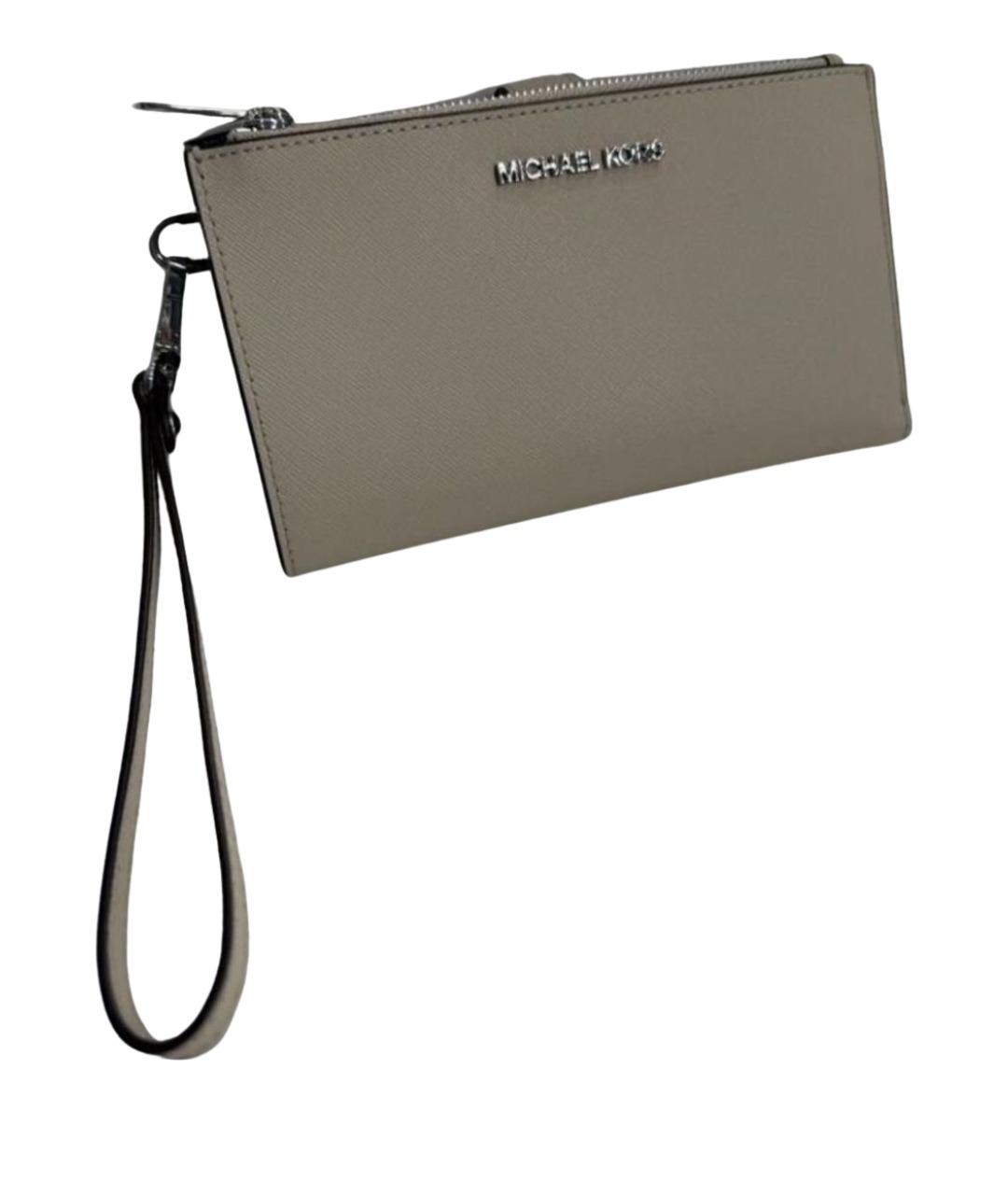 MICHAEL KORS Серый кожаный кошелек, фото 2