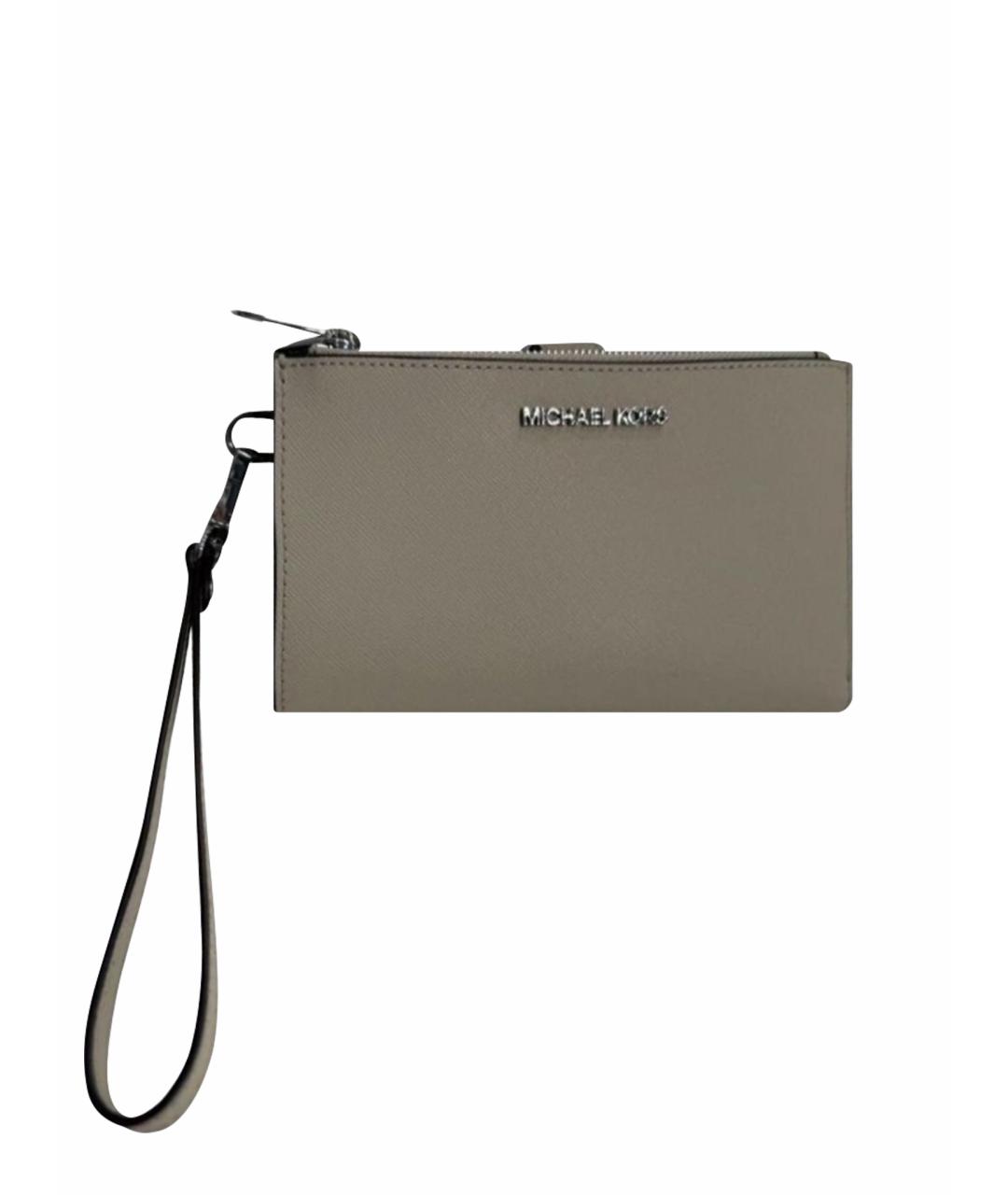 MICHAEL KORS Серый кожаный кошелек, фото 1