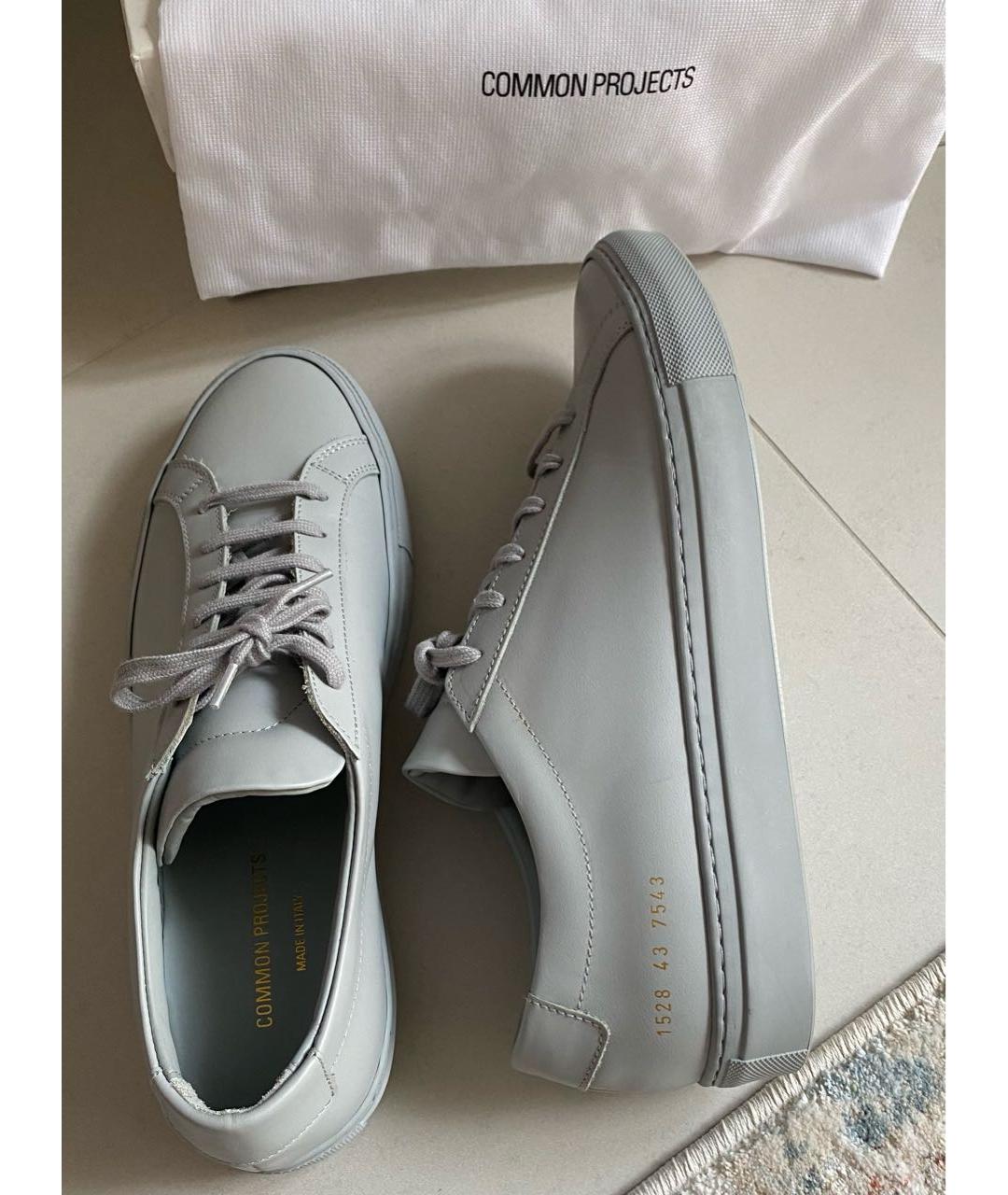 COMMON PROJECTS Серые кожаные низкие кроссовки / кеды, фото 5