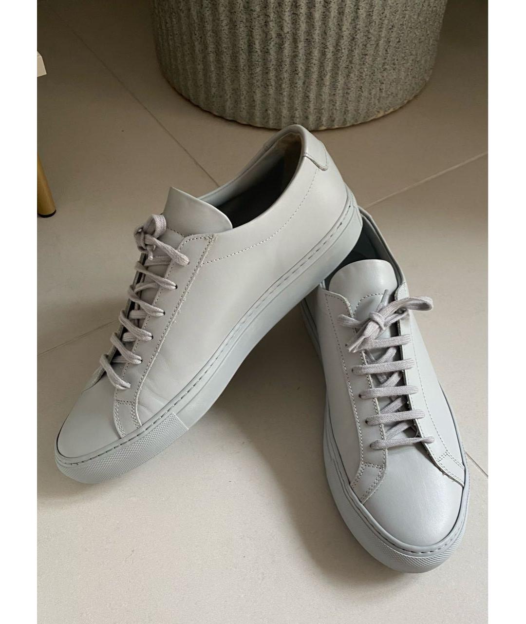 COMMON PROJECTS Серые кожаные низкие кроссовки / кеды, фото 6