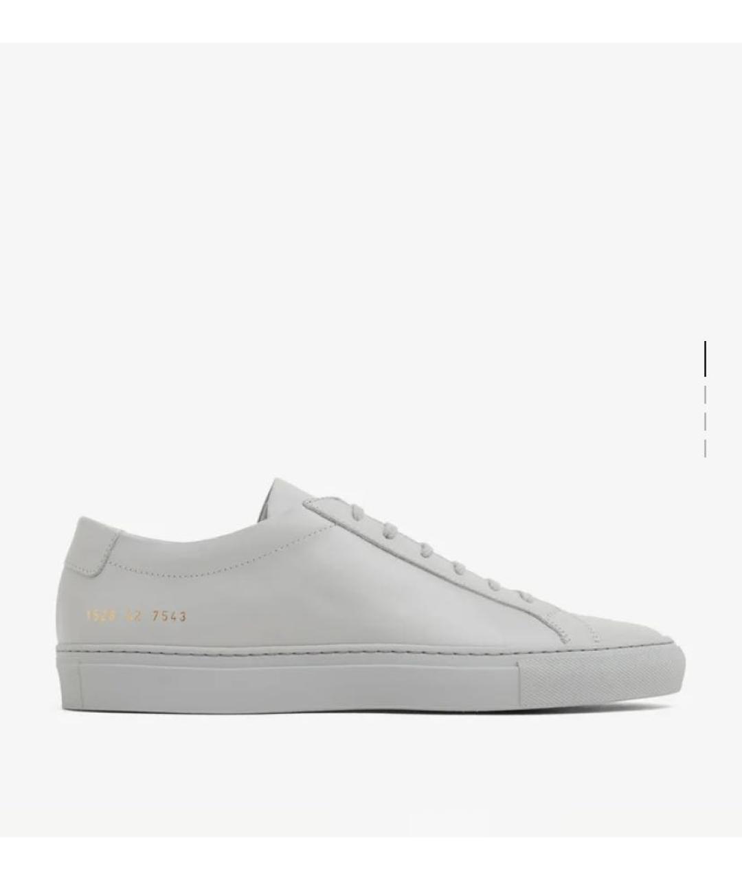 COMMON PROJECTS Серые кожаные низкие кроссовки / кеды, фото 9