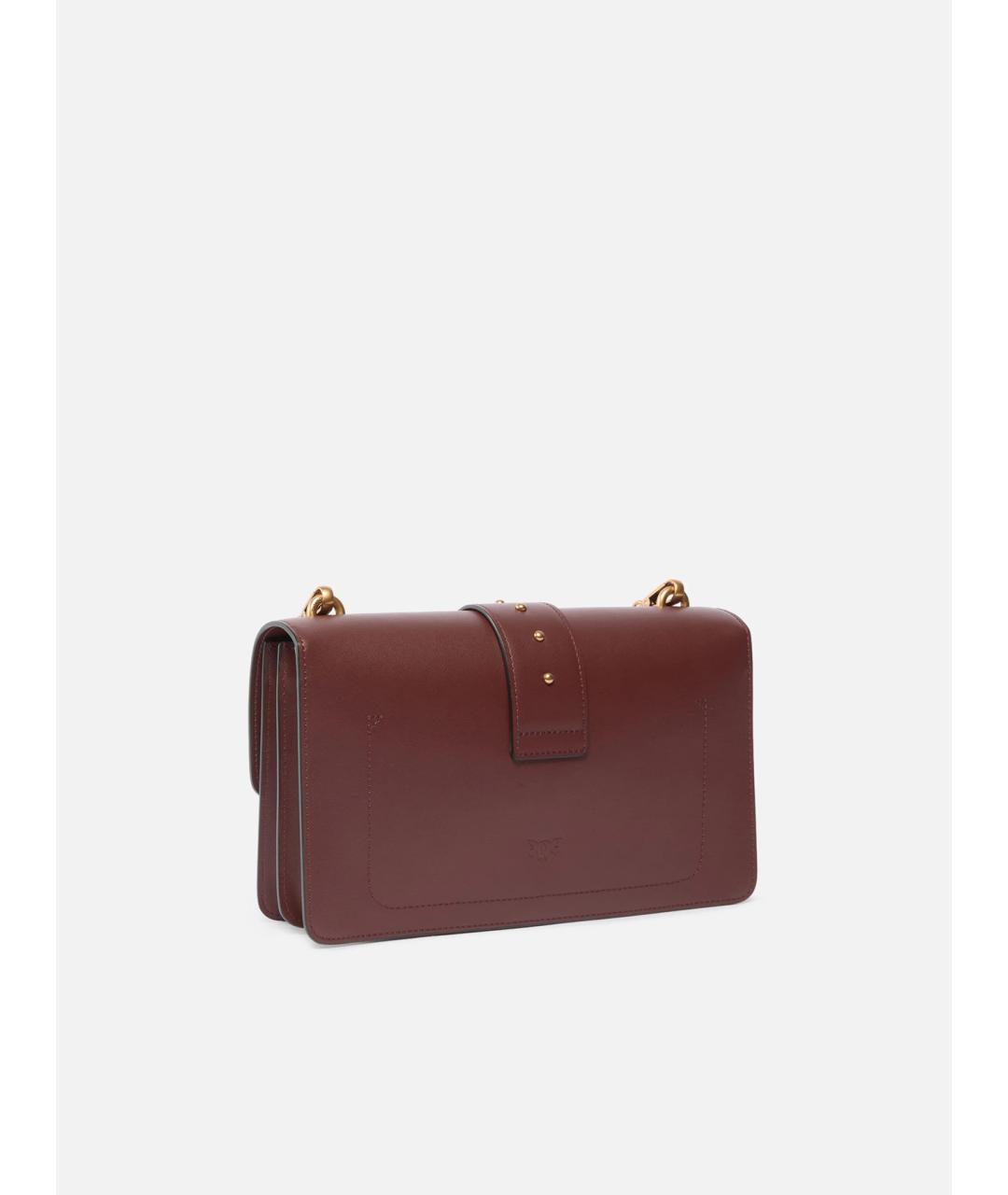 PINKO Бордовая кожаная сумка через плечо, фото 3