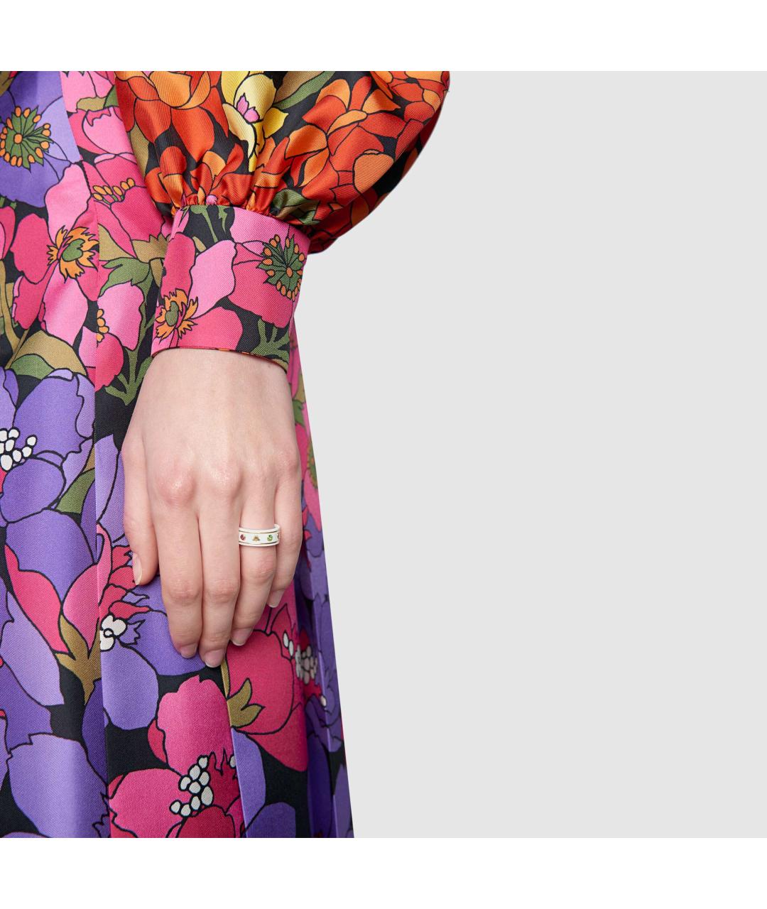 GUCCI Белое кольцо из желтого золота, фото 4