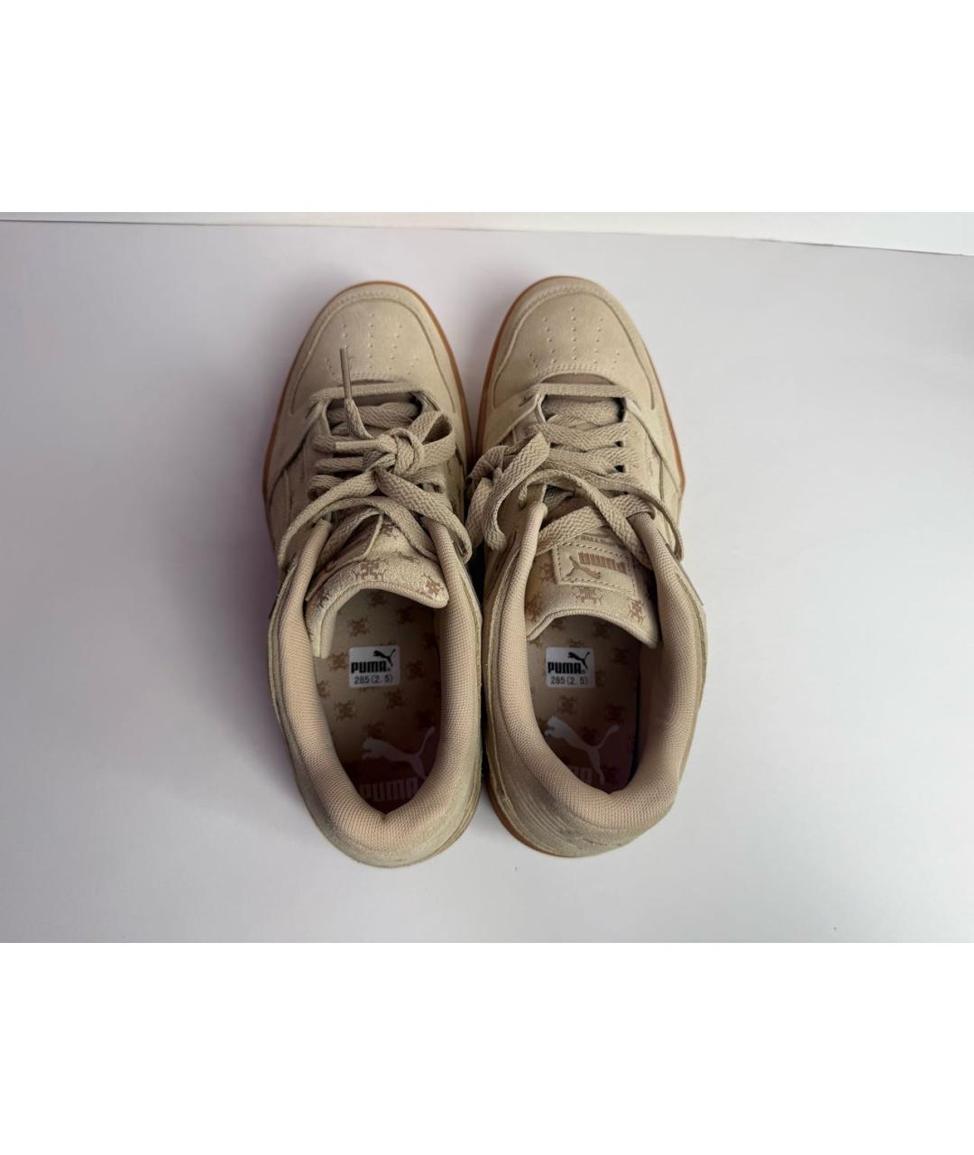 PUMA Горчичные замшевые низкие кроссовки / кеды, фото 3