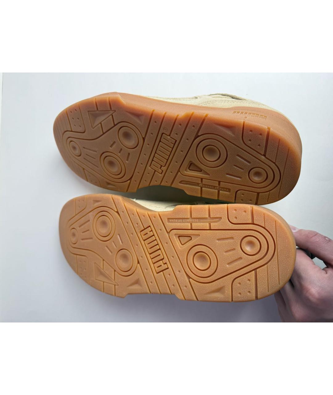 PUMA Горчичные замшевые низкие кроссовки / кеды, фото 7