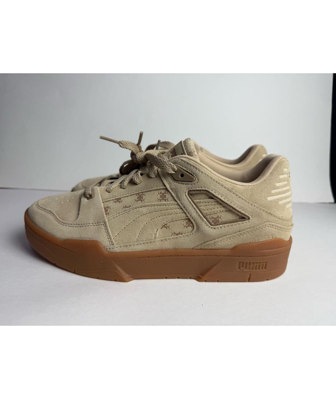 PUMA Горчичные замшевые низкие кроссовки / кеды, фото 8